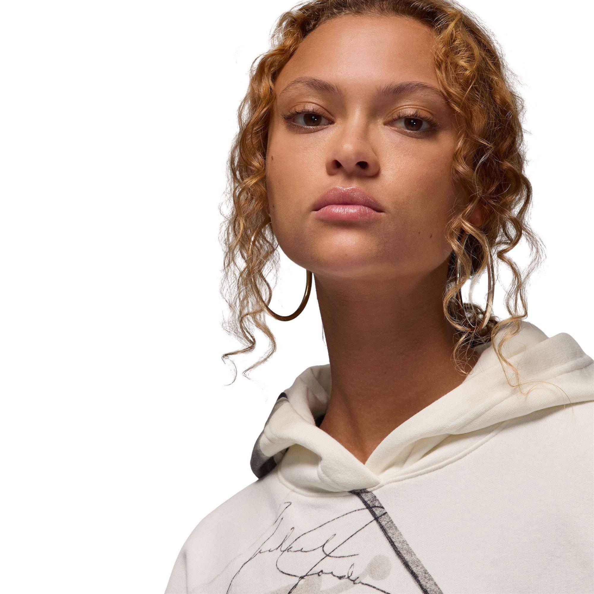 Jordan Women's Brooklyn Fleece Printed Pullover Hoodie - SAIL Thumbnail View 3