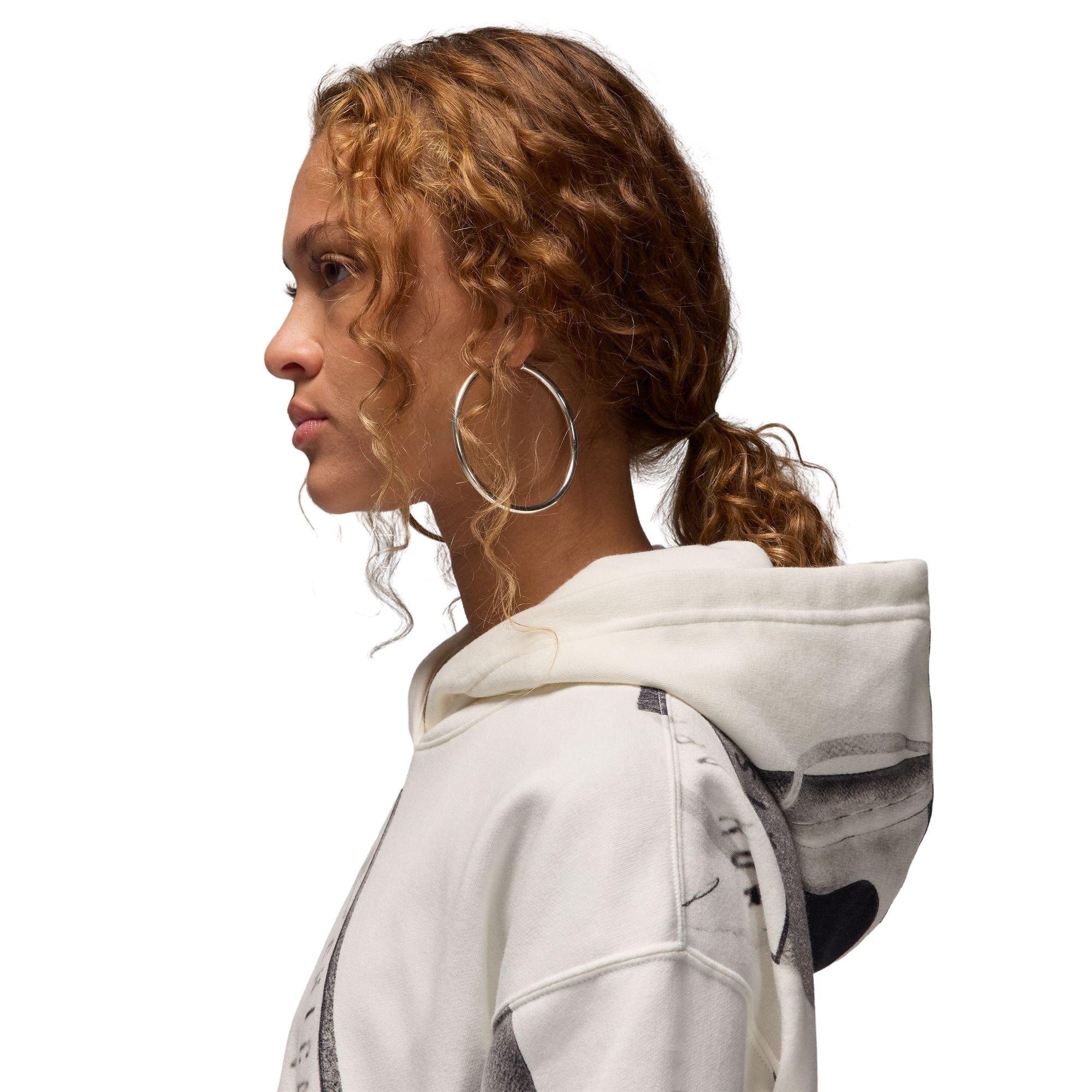 Jordan Women's Brooklyn Fleece Printed Pullover Hoodie - SAIL Thumbnail View 5