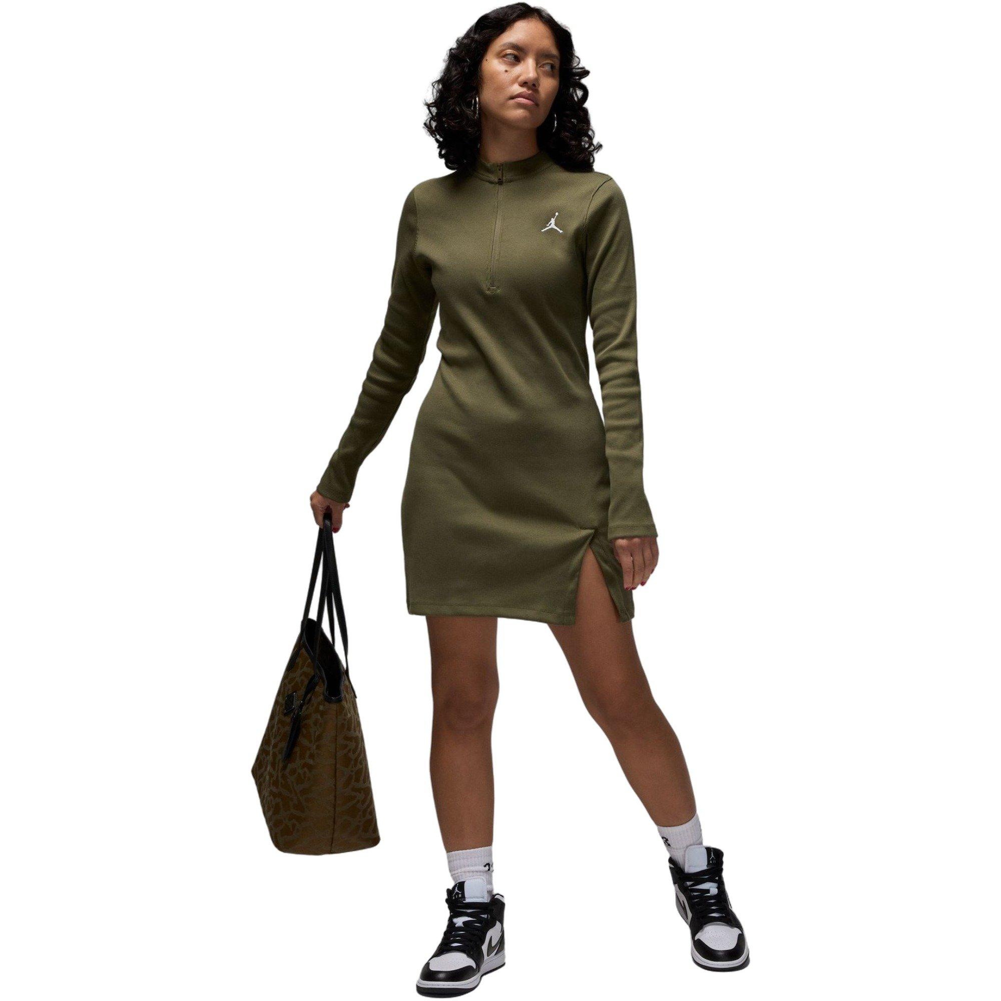 Jordan Women's Long-Sleeve Knit Dress - OLIVE Thumbnail View 5