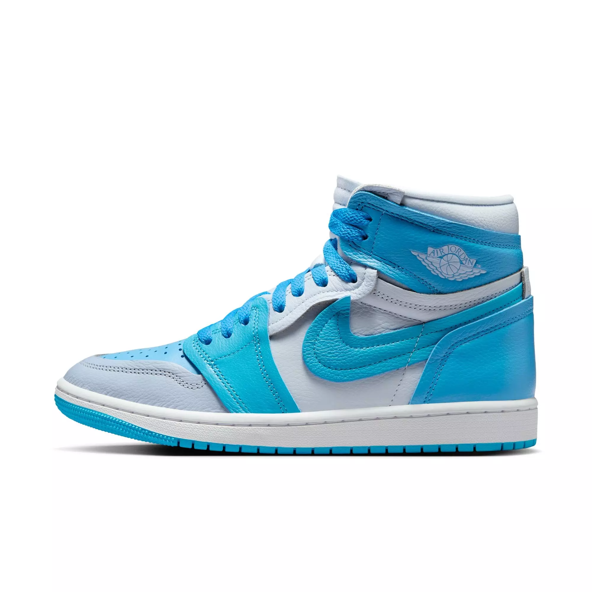 Jordan 1 High Method of Make "Blue Tint/Dk Powder Blue/University Blue" Women's Shoe - BLUE/WHITE