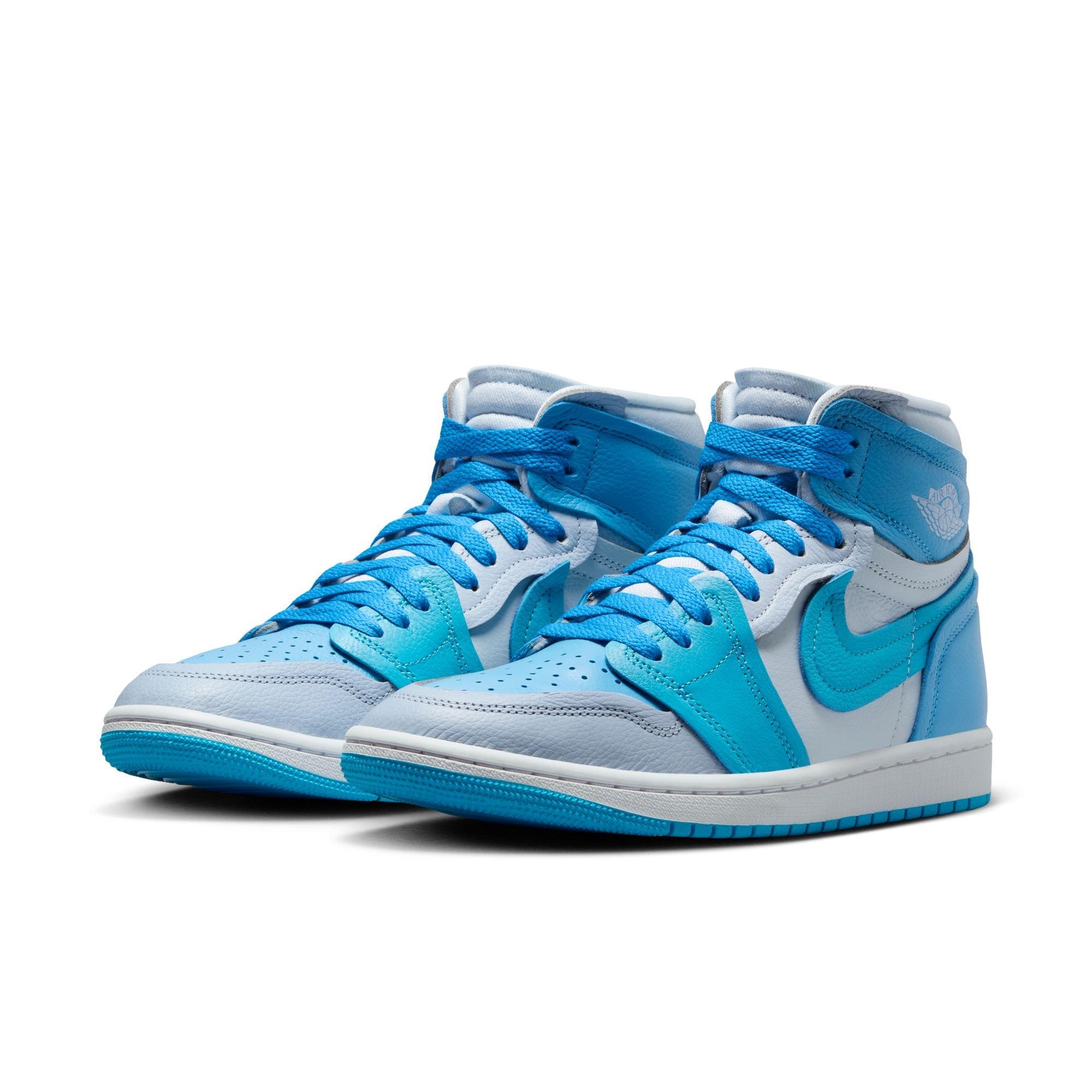 Jordan 1 High Method of Make "Blue Tint/Dk Powder Blue/University Blue" Women's Shoe - BLUE/WHITE Thumbnail View 5