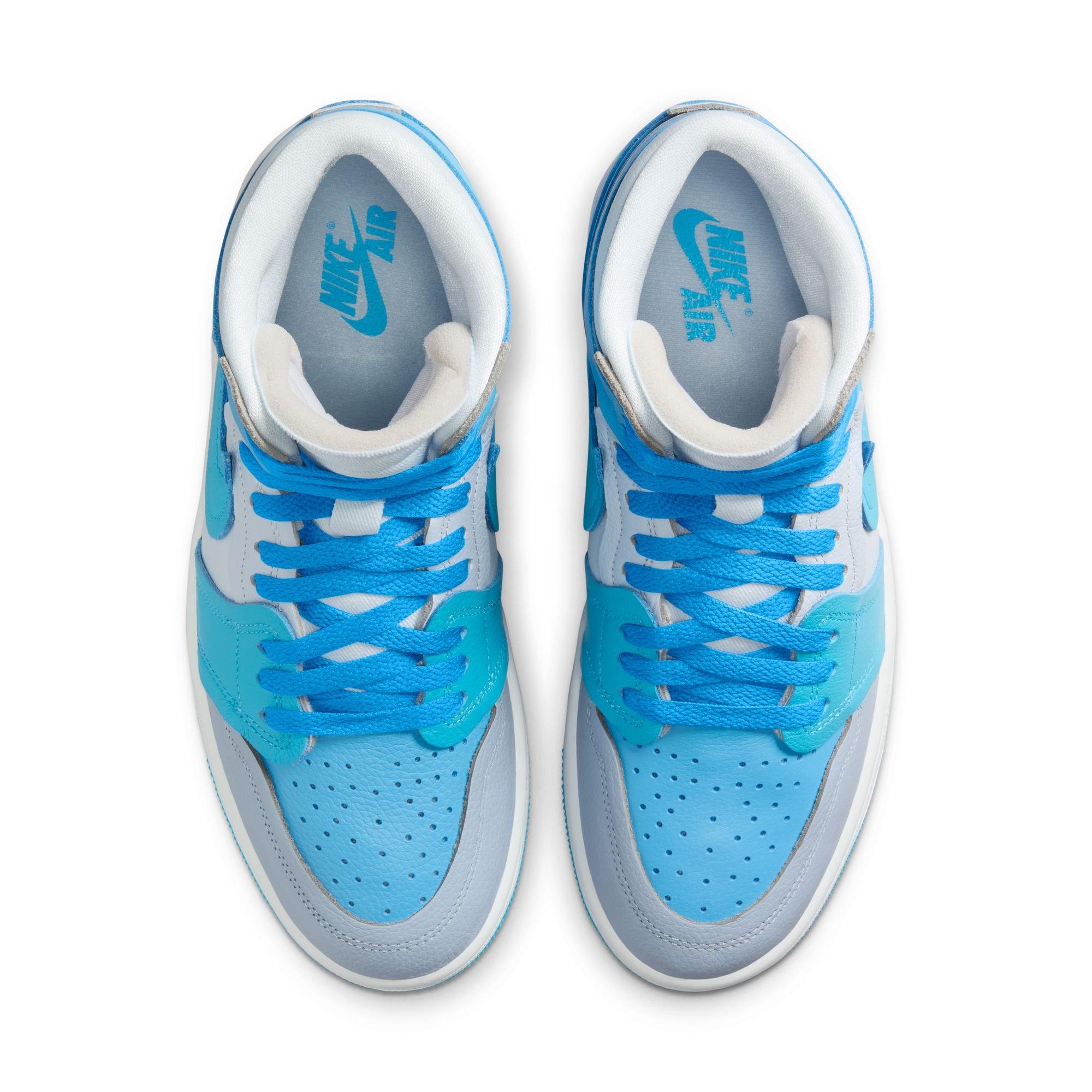 Jordan 1 High Method of Make "Blue Tint/Dk Powder Blue/University Blue" Women's Shoe - BLUE/WHITE Thumbnail View 6