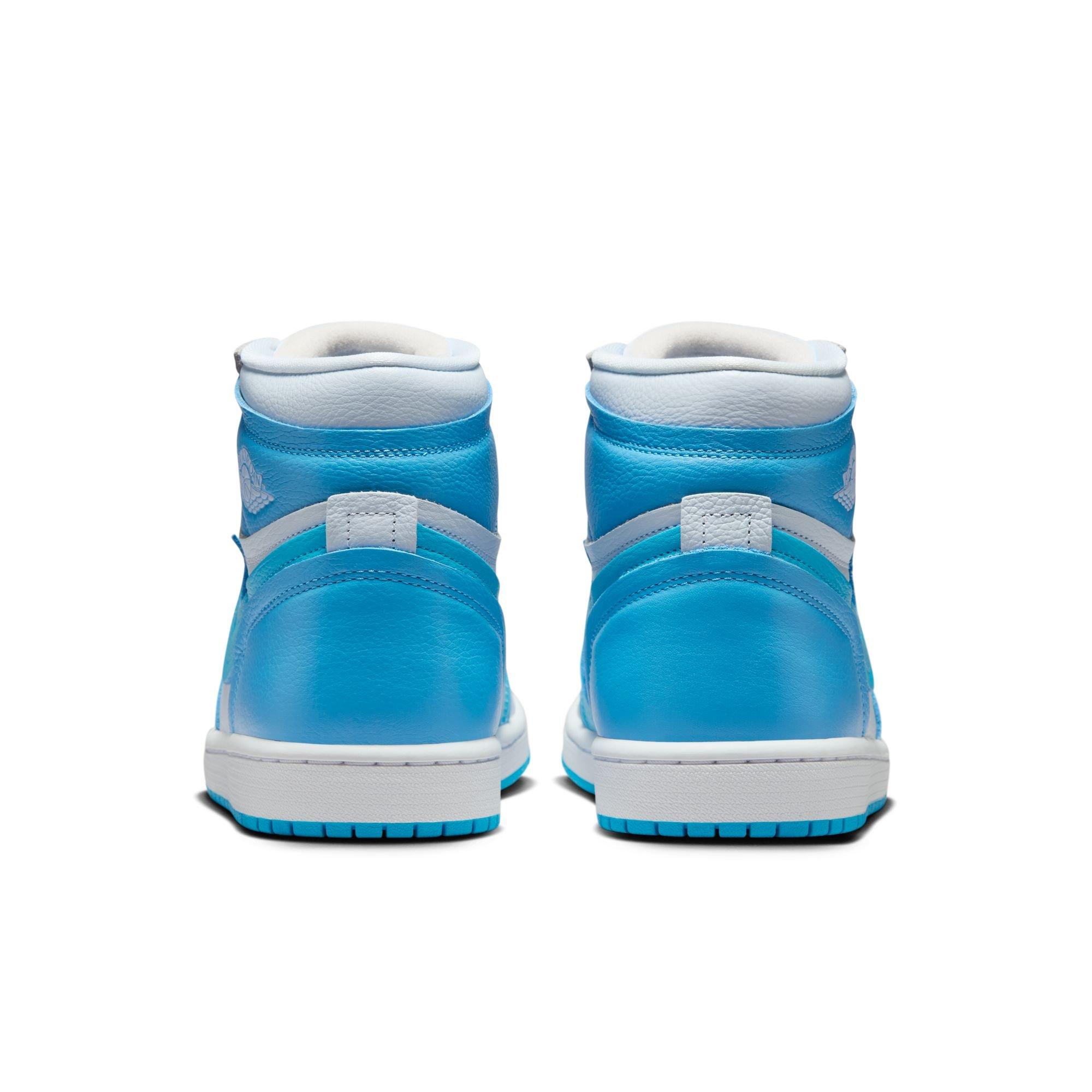 Jordan 1 High Method of Make "Blue Tint/Dk Powder Blue/University Blue" Women's Shoe - BLUE/WHITE Thumbnail View 7