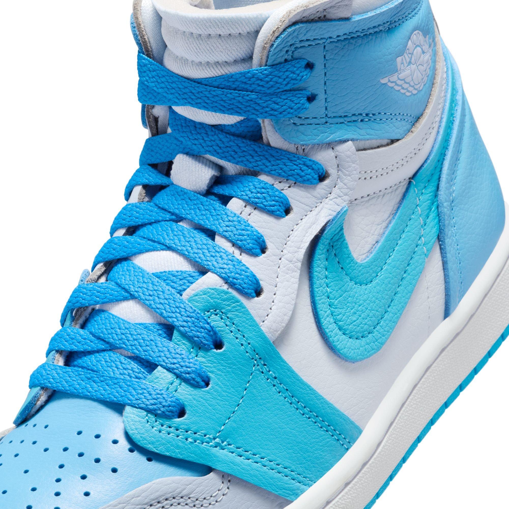 Jordan 1 High Method of Make "Blue Tint/Dk Powder Blue/University Blue" Women's Shoe - BLUE/WHITE Thumbnail View 10
