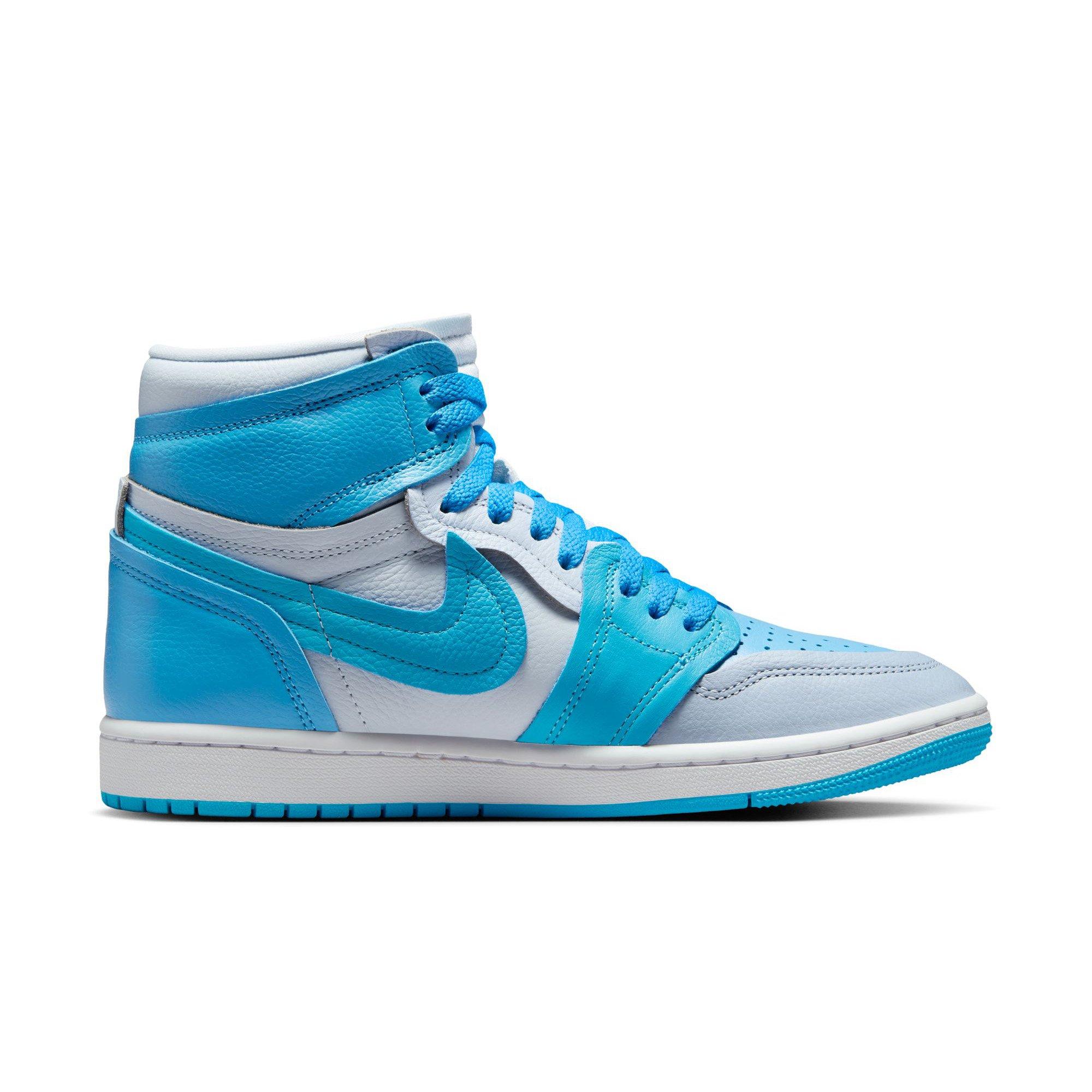Jordan 1 High Method of Make "Blue Tint/Dk Powder Blue/University Blue" Women's Shoe - BLUE/WHITE Thumbnail View 2