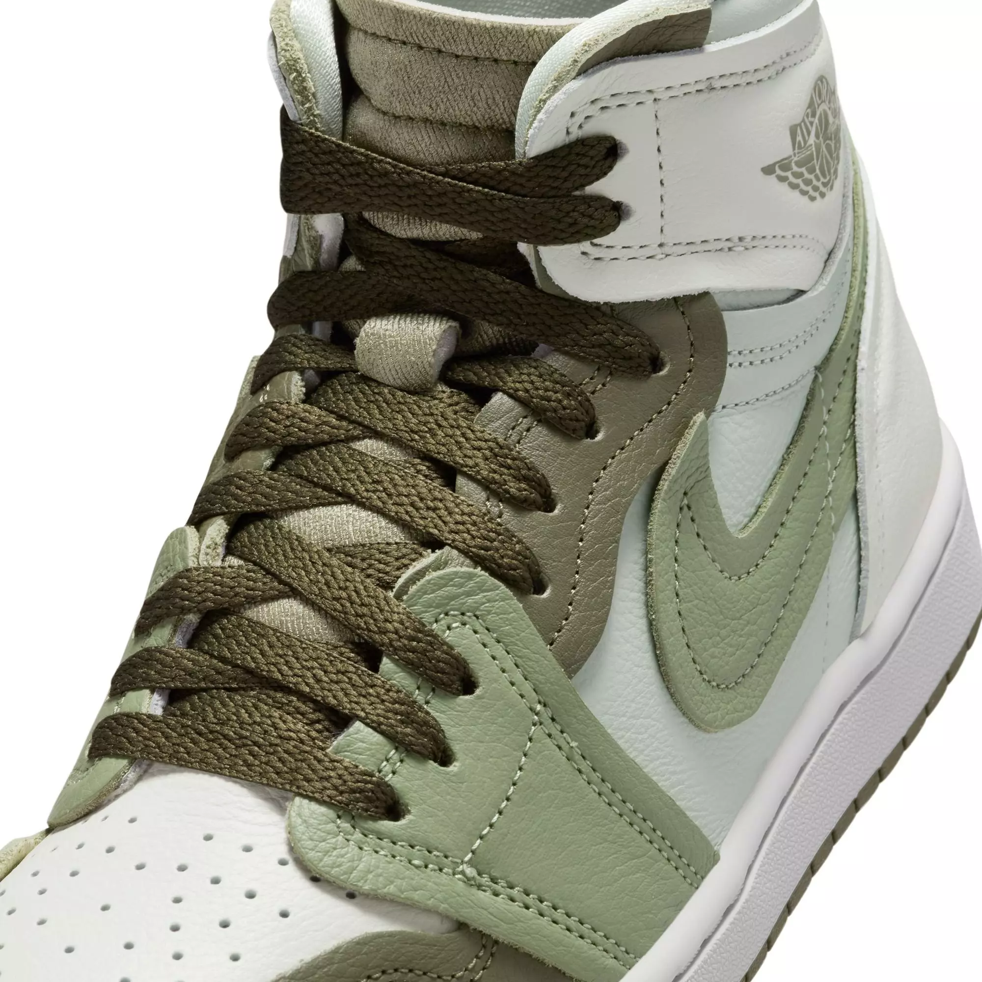 Jordan 1 High Method of Make "Medium Olive/Oil Green/Sea Glass/Seafoam" Women's Shoe​ - GREEN