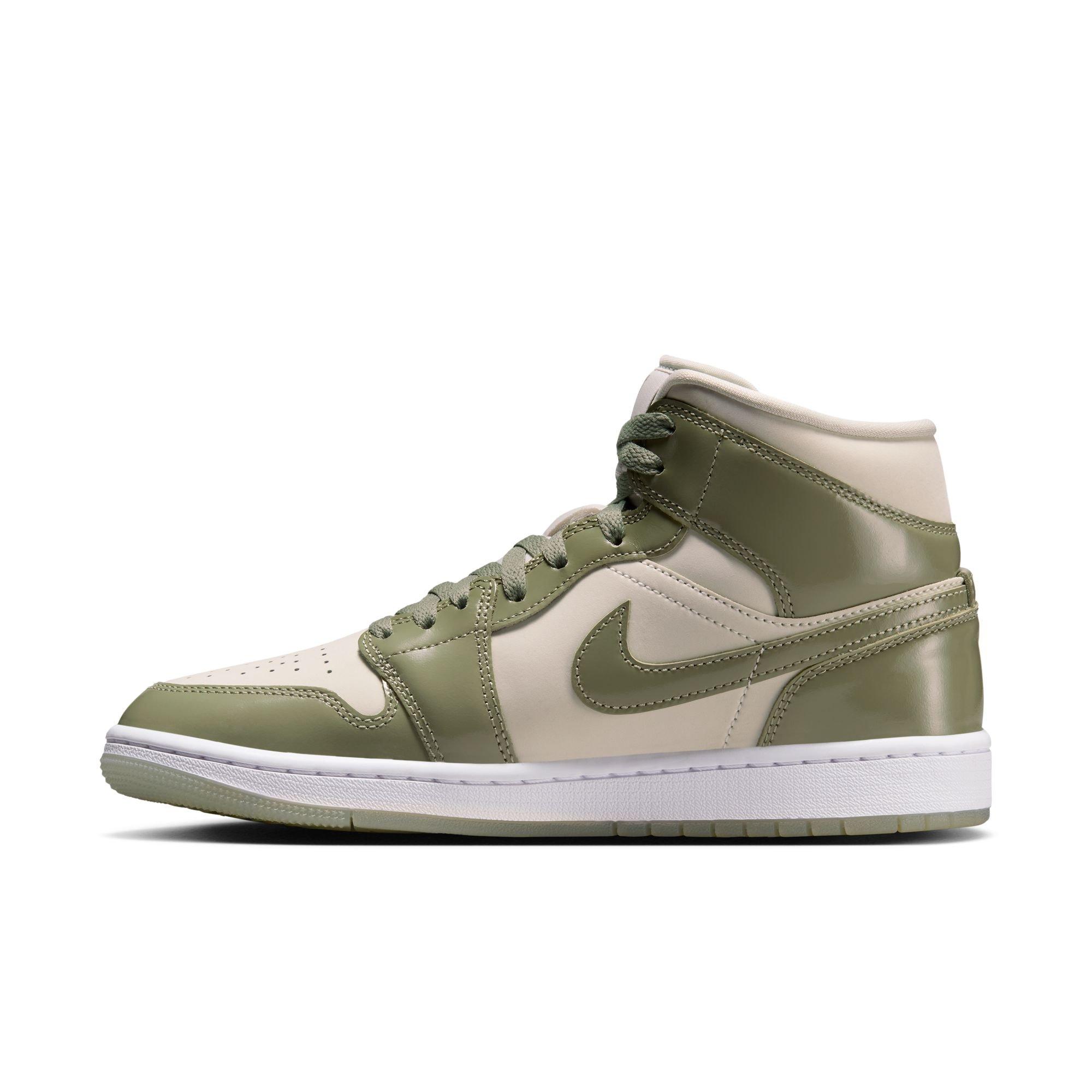 Jordan 1 Mid SE "Sea Glass/Oil Green/Metallic Silver" Women's Shoe - GREEN Thumbnail View 4