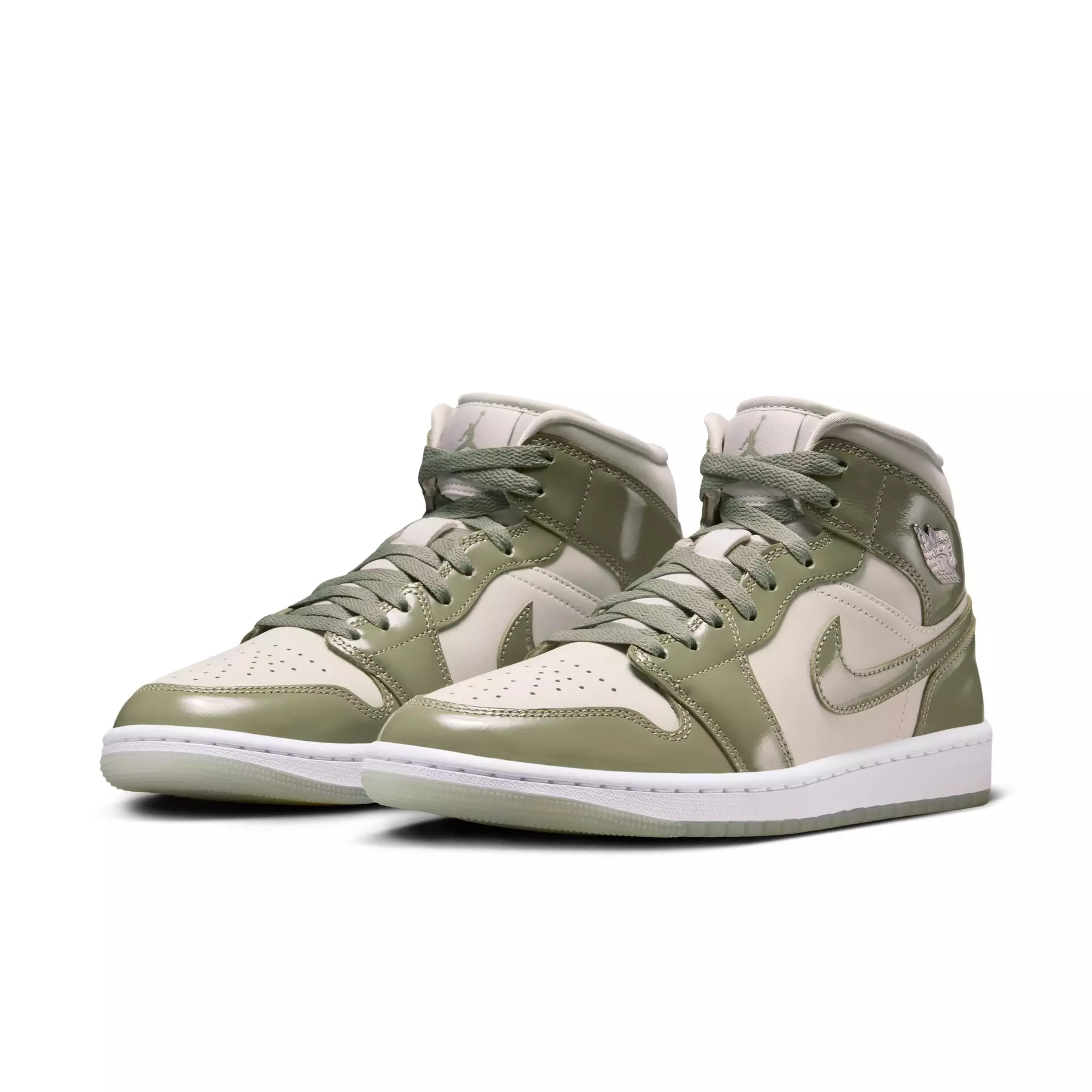 Jordan 1 Mid SE "Sea Glass/Oil Green/Metallic Silver" Women's Shoe - GREEN