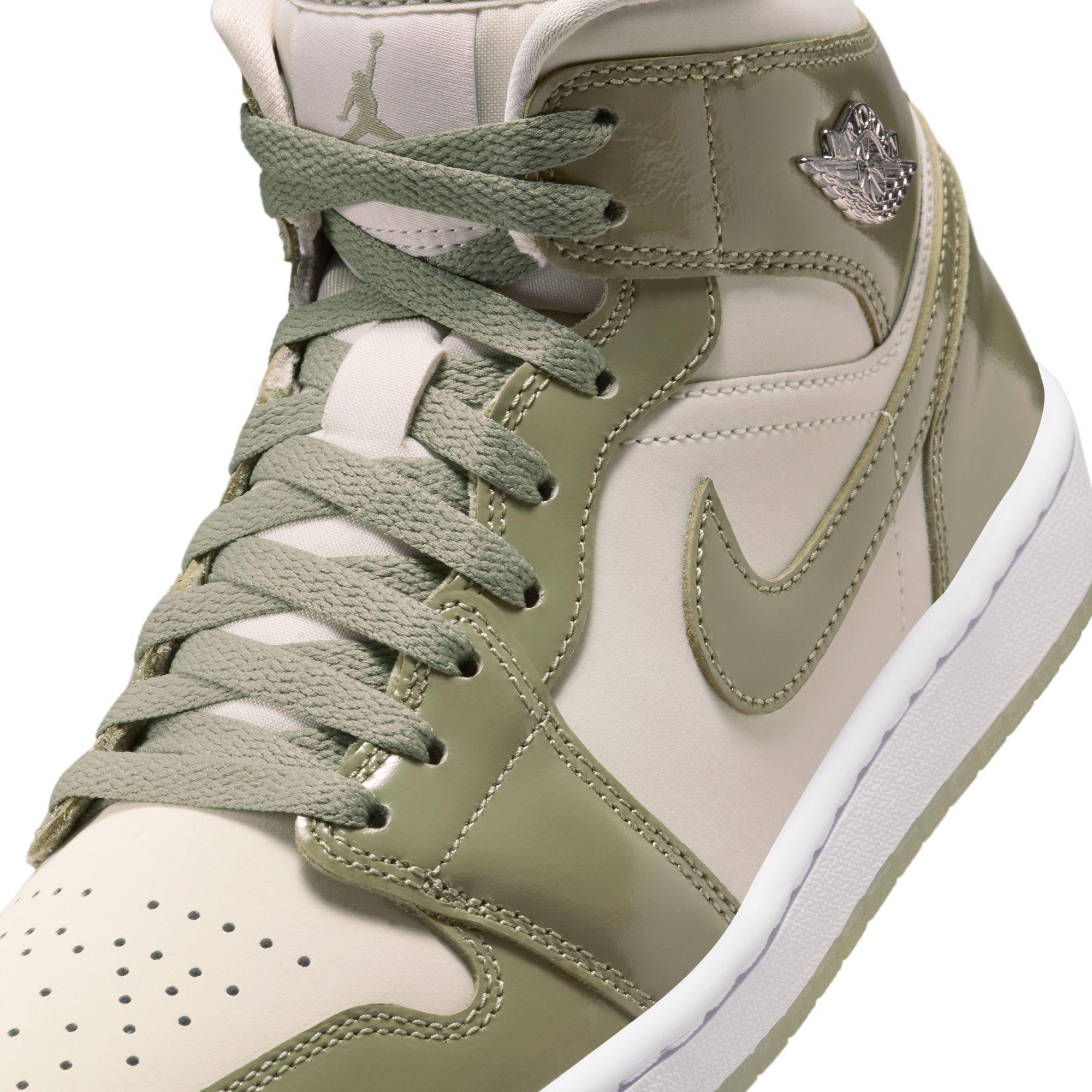 Jordan 1 Mid SE "Sea Glass/Oil Green/Metallic Silver" Women's Shoe - GREEN Thumbnail View 10