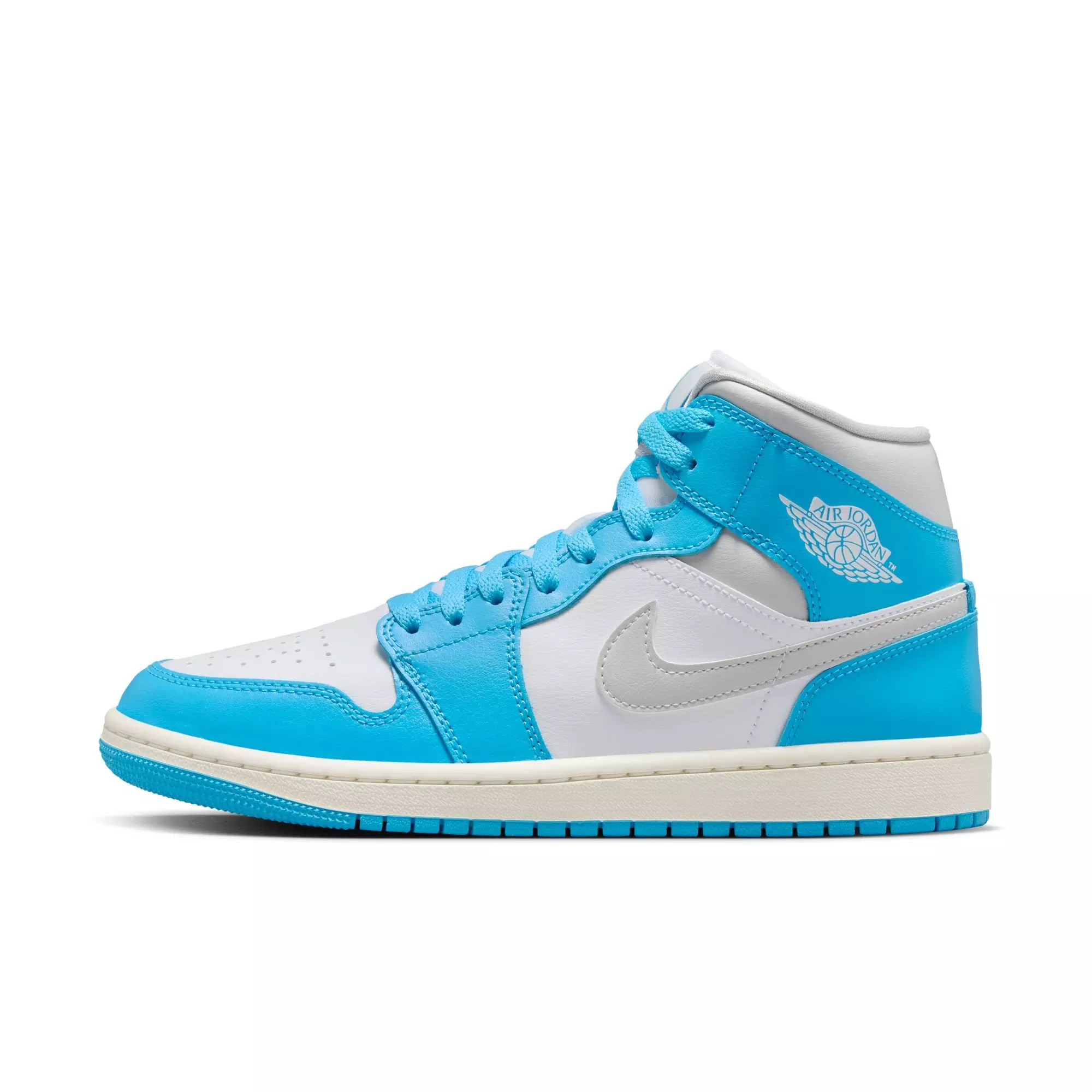 Jordan 1 Mid "Dk Powder Blue/Neutral Grey/White/Sail" Women's Shoe - BLUE/WHITE
