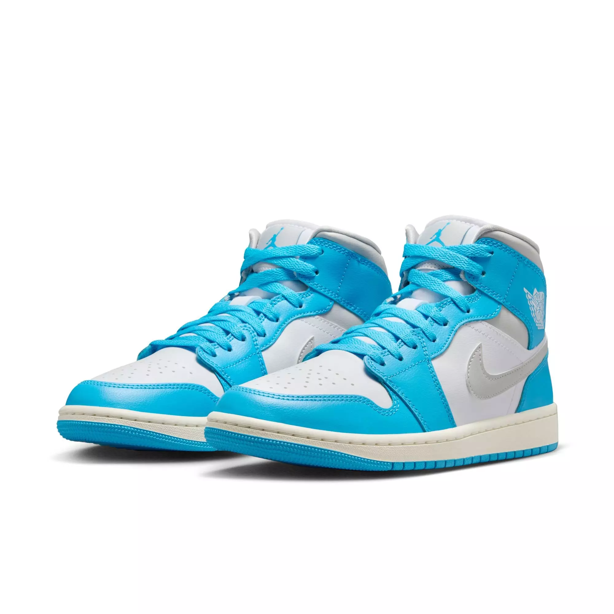 Jordan 1 Mid "Dk Powder Blue/Neutral Grey/White/Sail" Women's Shoe - BLUE/WHITE