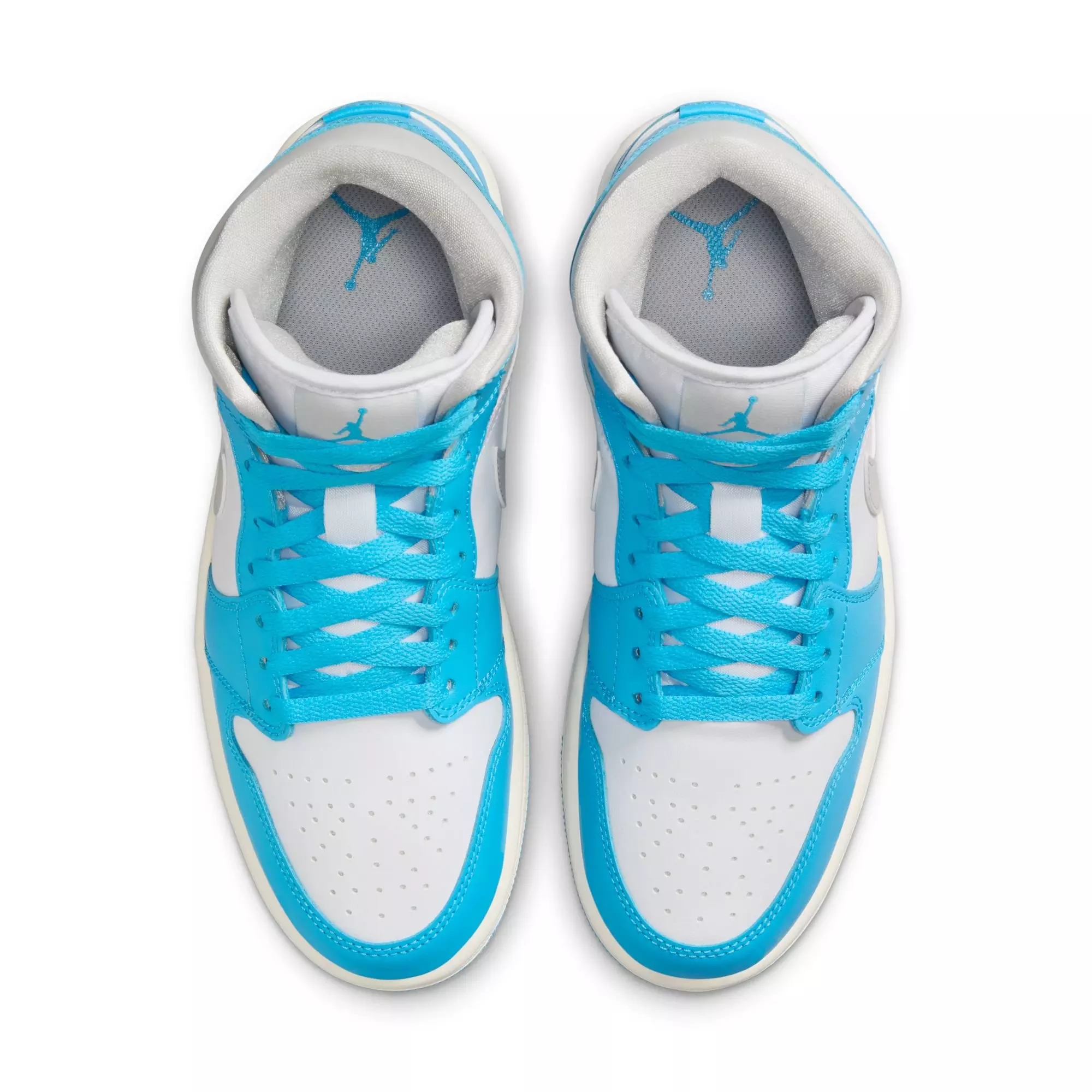 Jordan 1 Mid "Dk Powder Blue/Neutral Grey/White/Sail" Women's Shoe - BLUE/WHITE