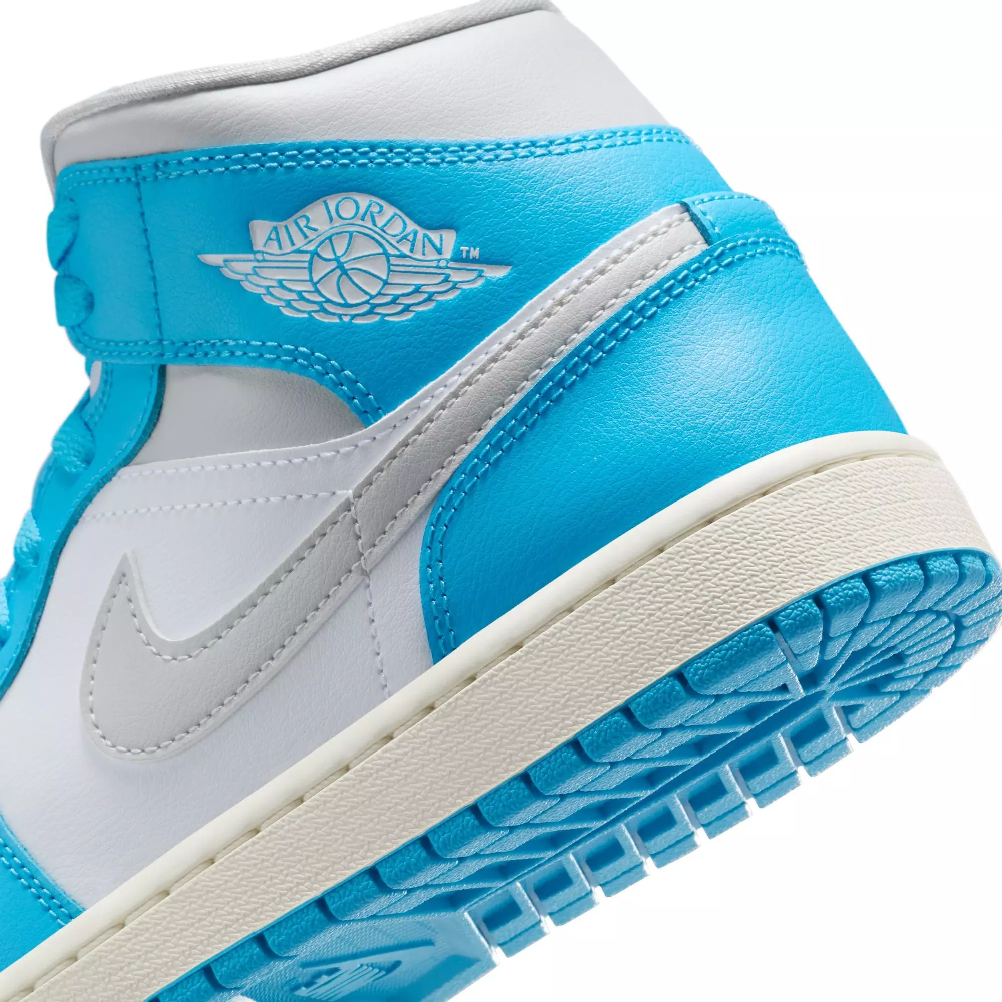 Jordan 1 Mid "Dk Powder Blue/Neutral Grey/White/Sail" Women's Shoe - BLUE/WHITE