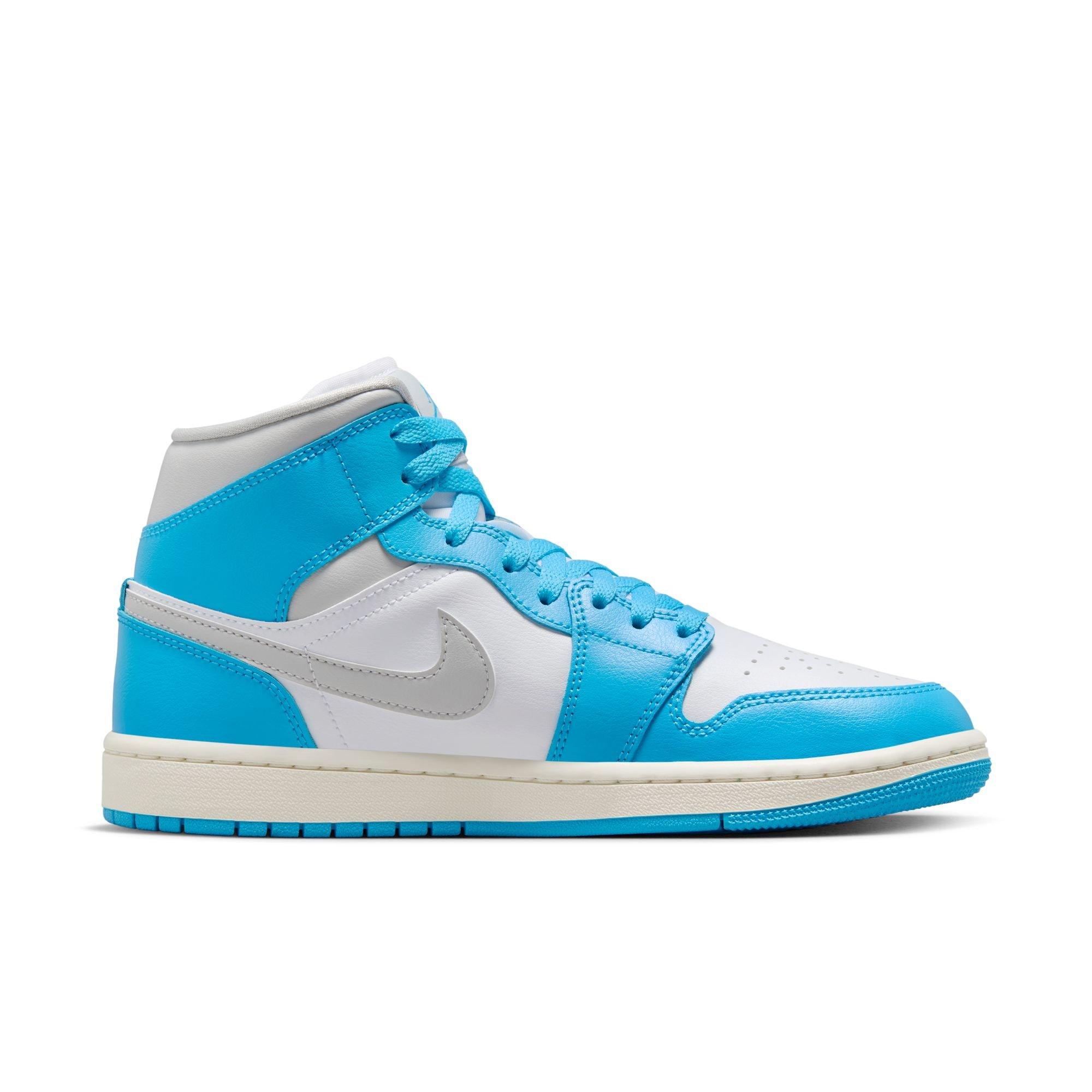 Jordan 1 Mid "Dk Powder Blue/Neutral Grey/White/Sail" Women's Shoe - BLUE/WHITE Thumbnail View 2