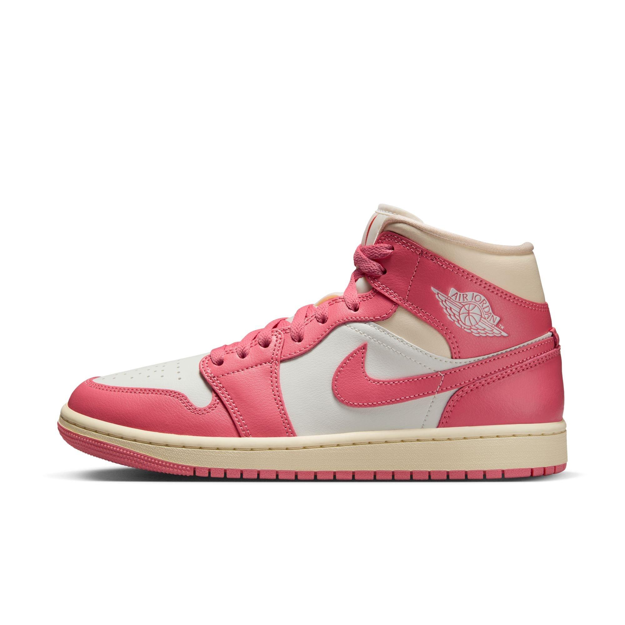 Jordan 1 Mid "Sail/Pink Salt/Guava Ice/Muslin" Women's Shoe - PINK/WHITE Thumbnail View 3