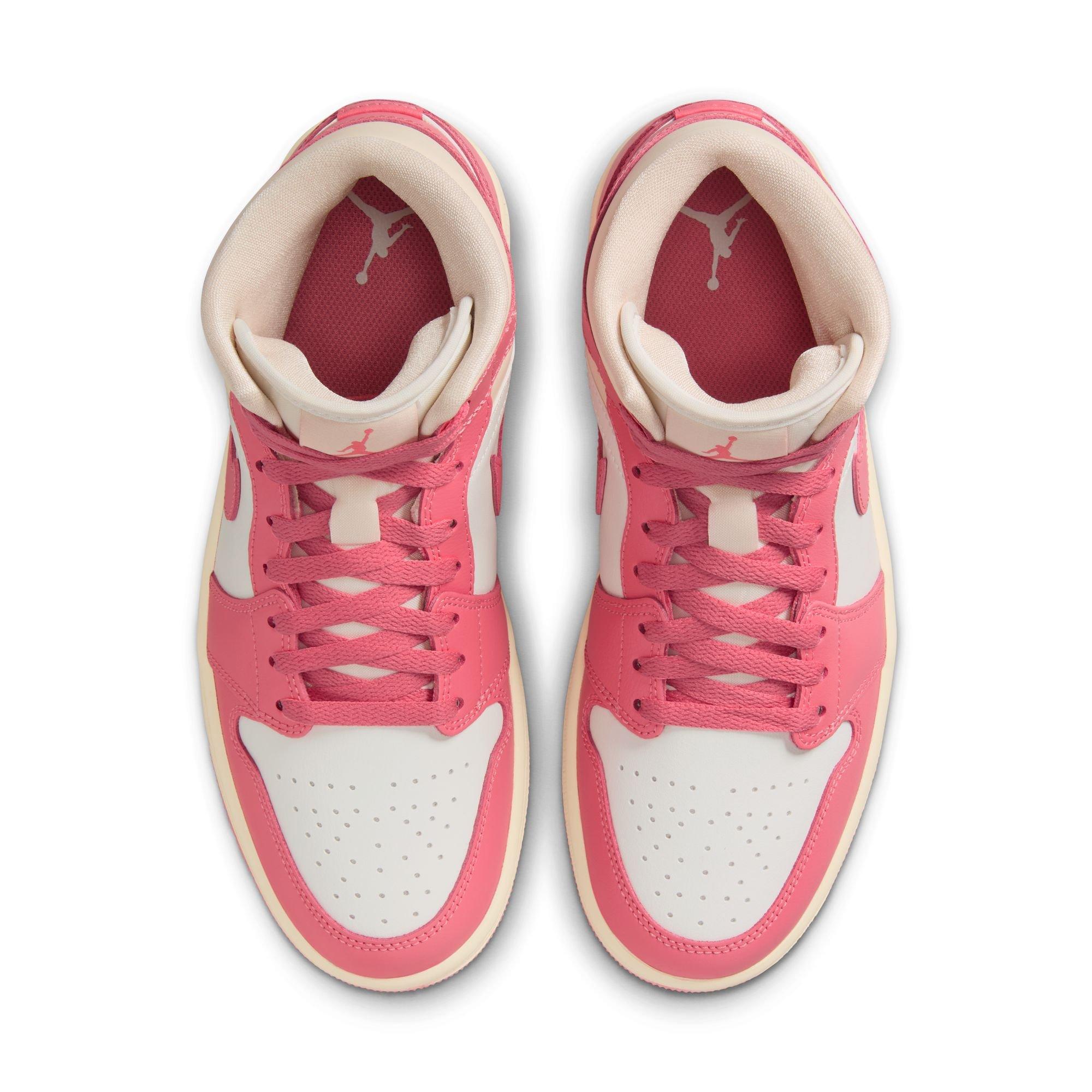 Jordan 1 Mid "Sail/Pink Salt/Guava Ice/Muslin" Women's Shoe - PINK/WHITE Thumbnail View 6
