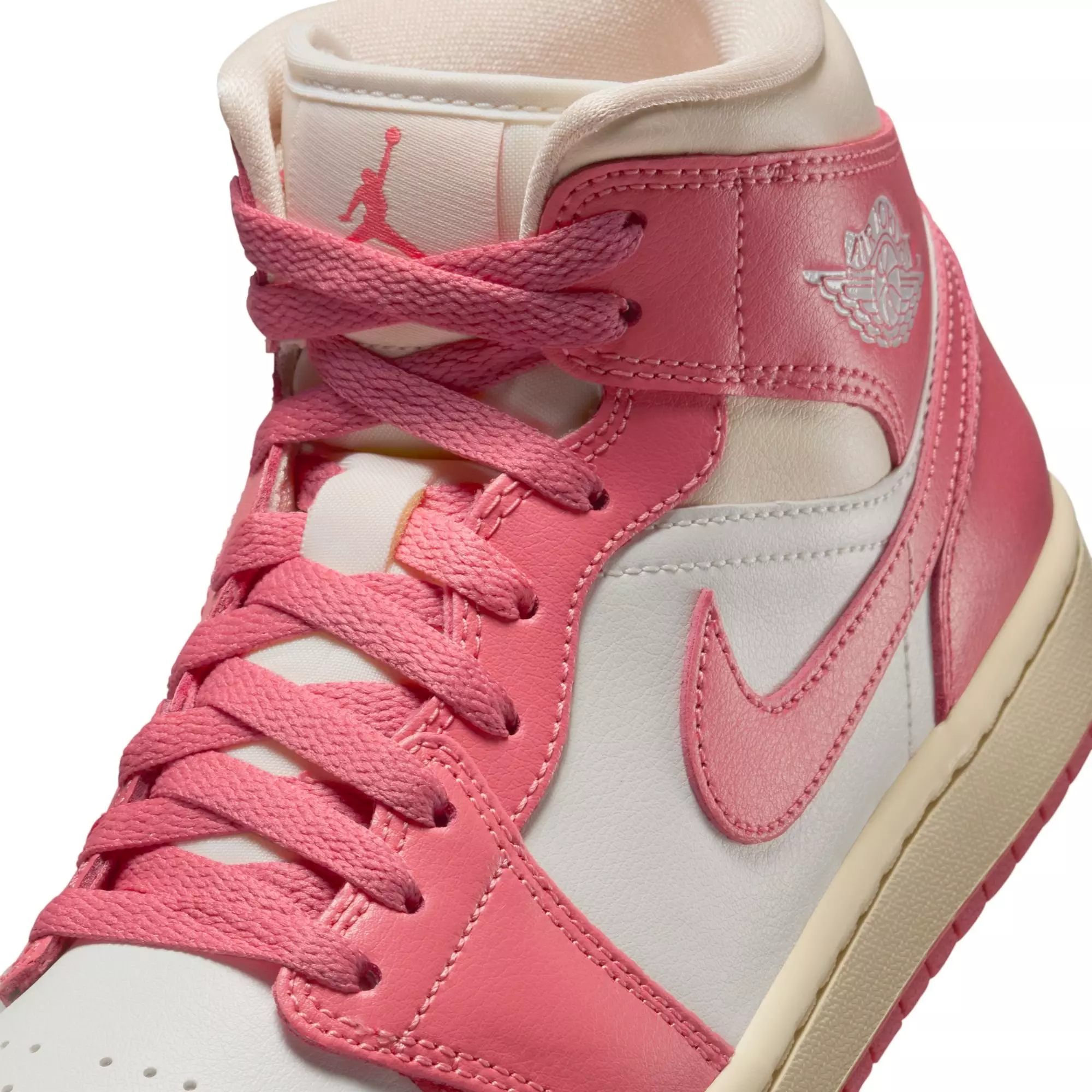 Jordan 1 Mid "Sail/Pink Salt/Guava Ice/Muslin" Women's Shoe - PINK/WHITE