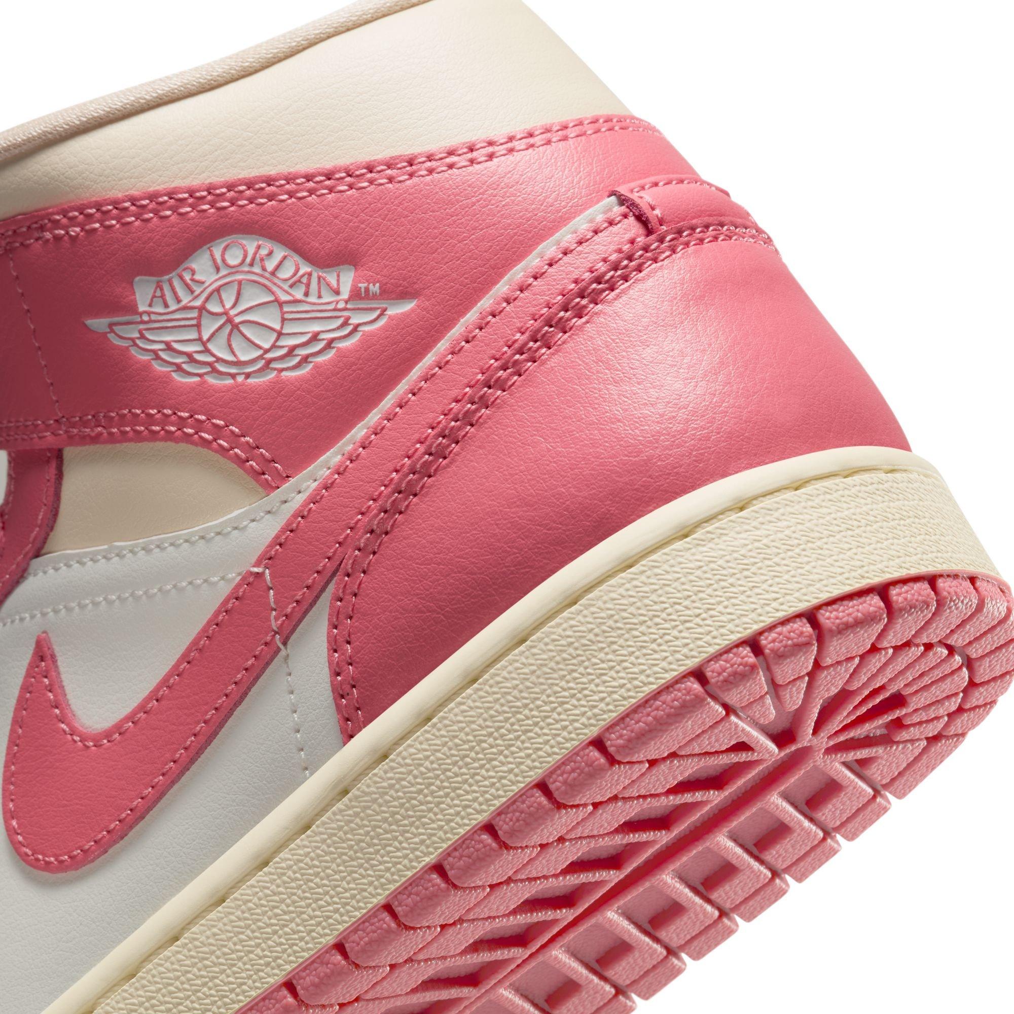 Jordan 1 Mid "Sail/Pink Salt/Guava Ice/Muslin" Women's Shoe - PINK/WHITE Thumbnail View 11