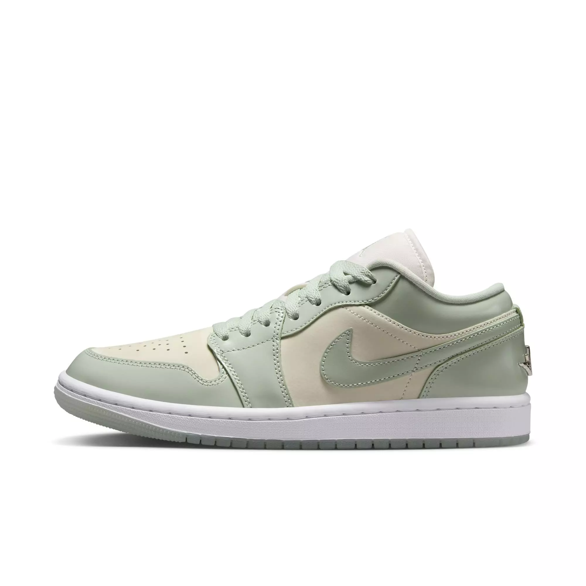 Jordan 1 Low SE "Sail/Seafoam/Metallic Silver/White" Women's Shoe - WHITE/GREEN
