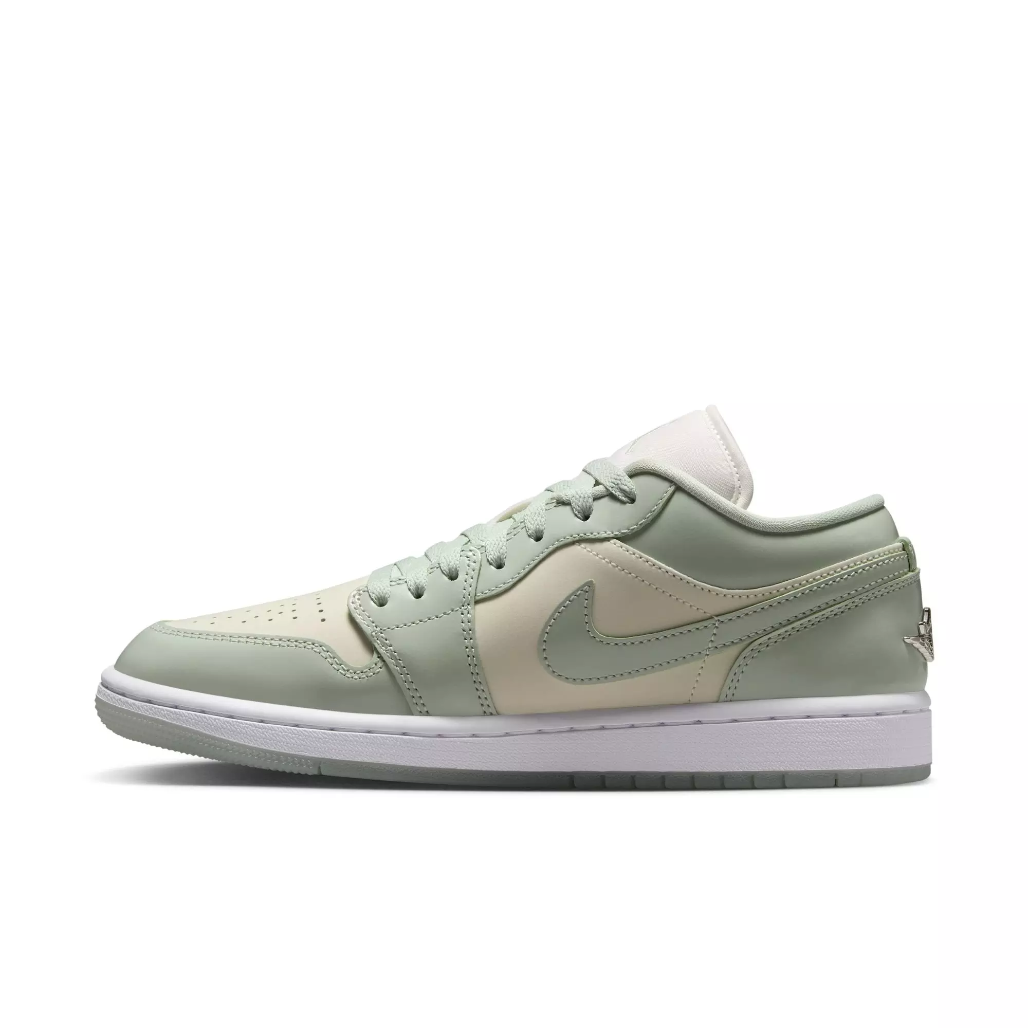 Jordan 1 Low SE "Sail/Seafoam/Metallic Silver/White" Women's Shoe - WHITE/GREEN