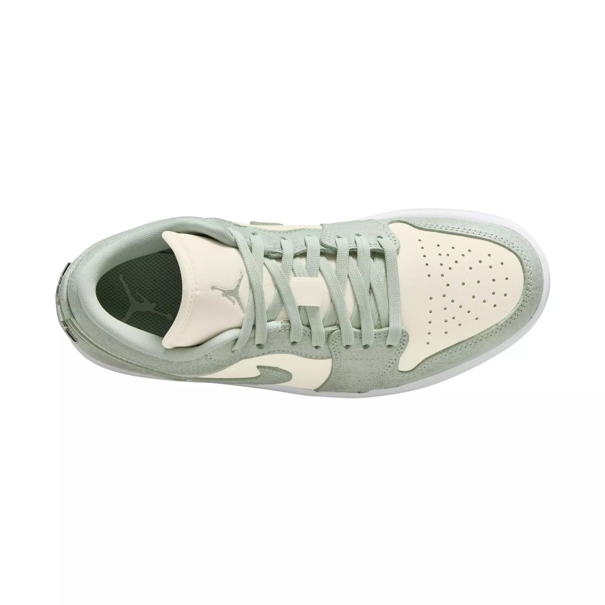 Jordan 1 Low SE "Sail/Seafoam/Metallic Silver/White" Women's Shoe - WHITE/GREEN