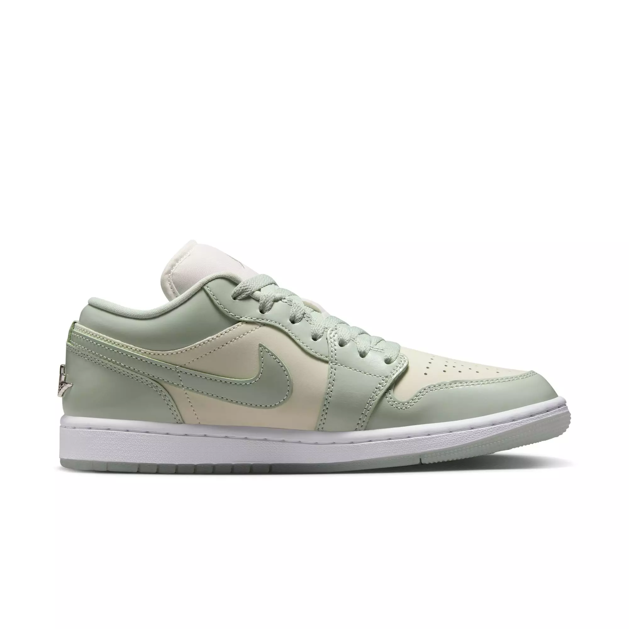 Jordan 1 Low SE "Sail/Seafoam/Metallic Silver/White" Women's Shoe - WHITE/GREEN