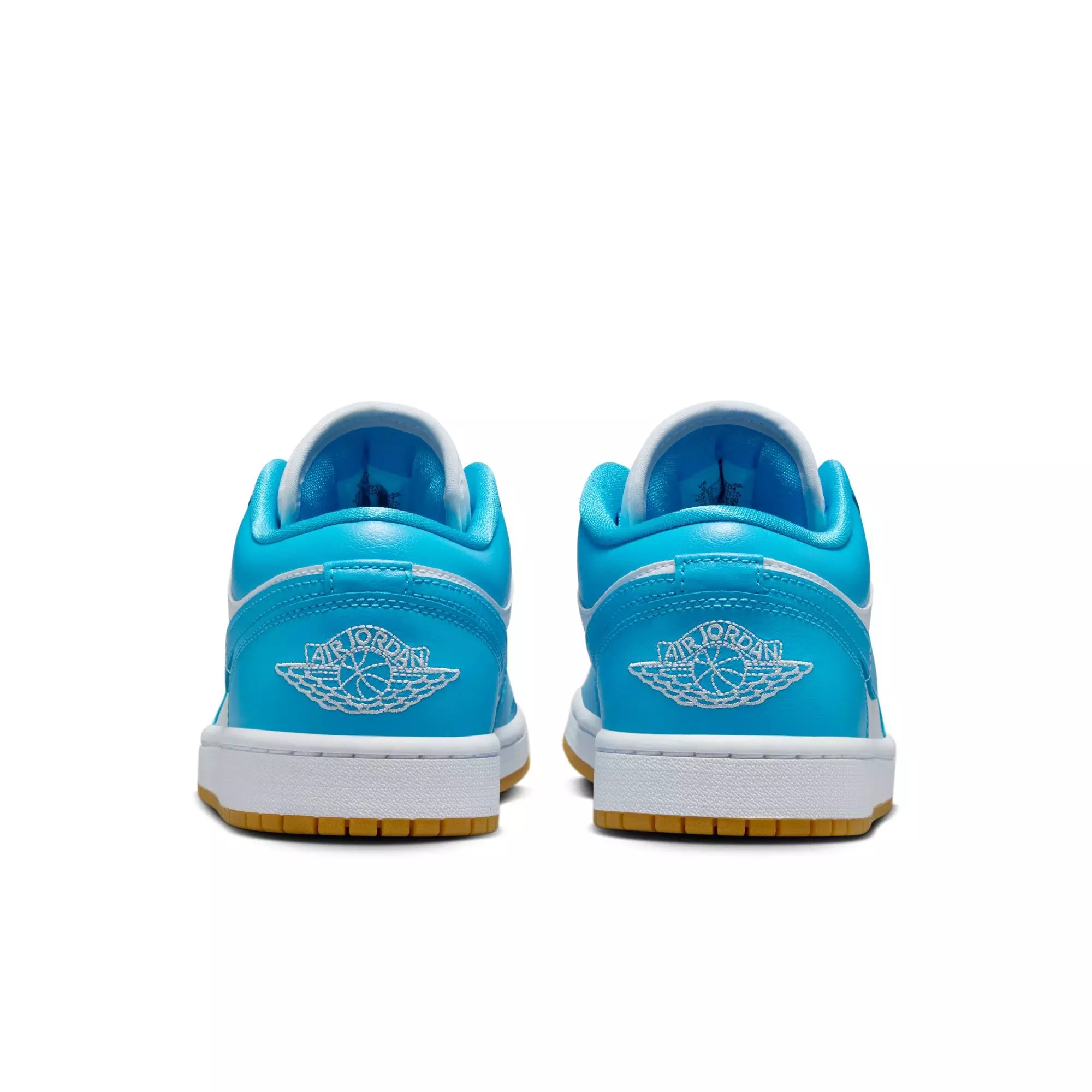 Jordan 1 Low "White/Dk Powder Blue/Gum Light Brown" Women's Shoe - BLUE/WHITE