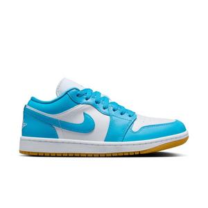Jordan 1 Low "White/Dk Powder Blue/Gum Light Brown" Women's Shoe