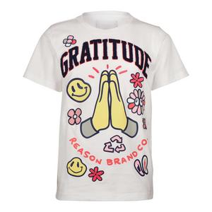 Reason Big Girls' Gratitude Tee - White/Pink