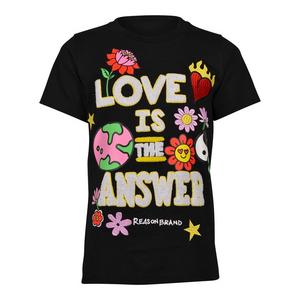Reason Big Girls' Love Is The Answer Tee - Black/Multi
