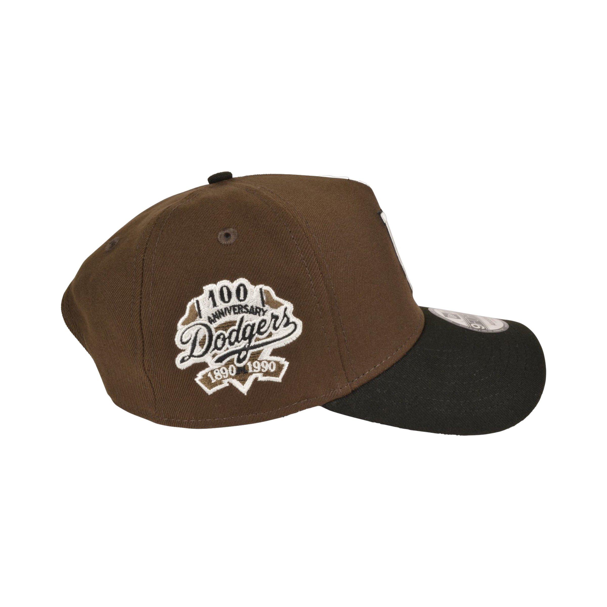 New Era Los Angeles Dodgers 9FORTY Adjustable Hat - Brown - BLACK Thumbnail View 3