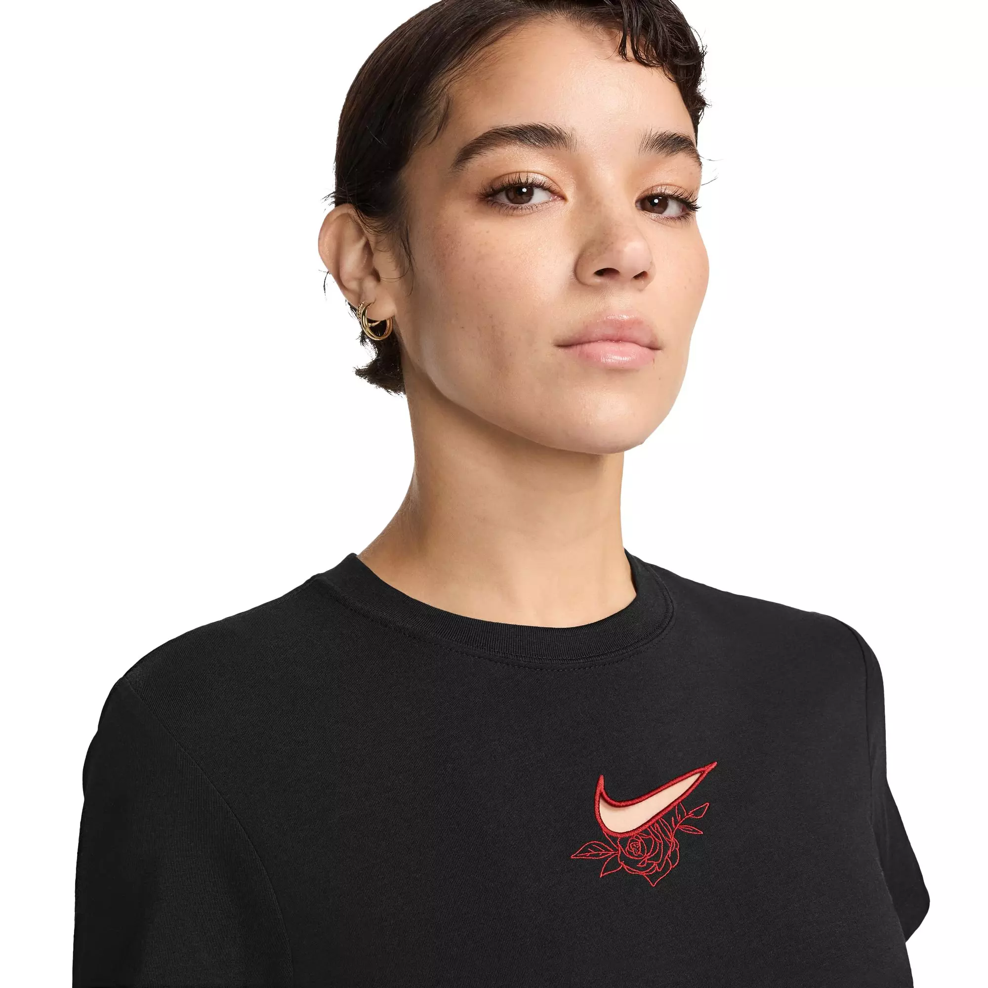 Nike Women's Sportswear Chill Knit Crop Tee - BLACK