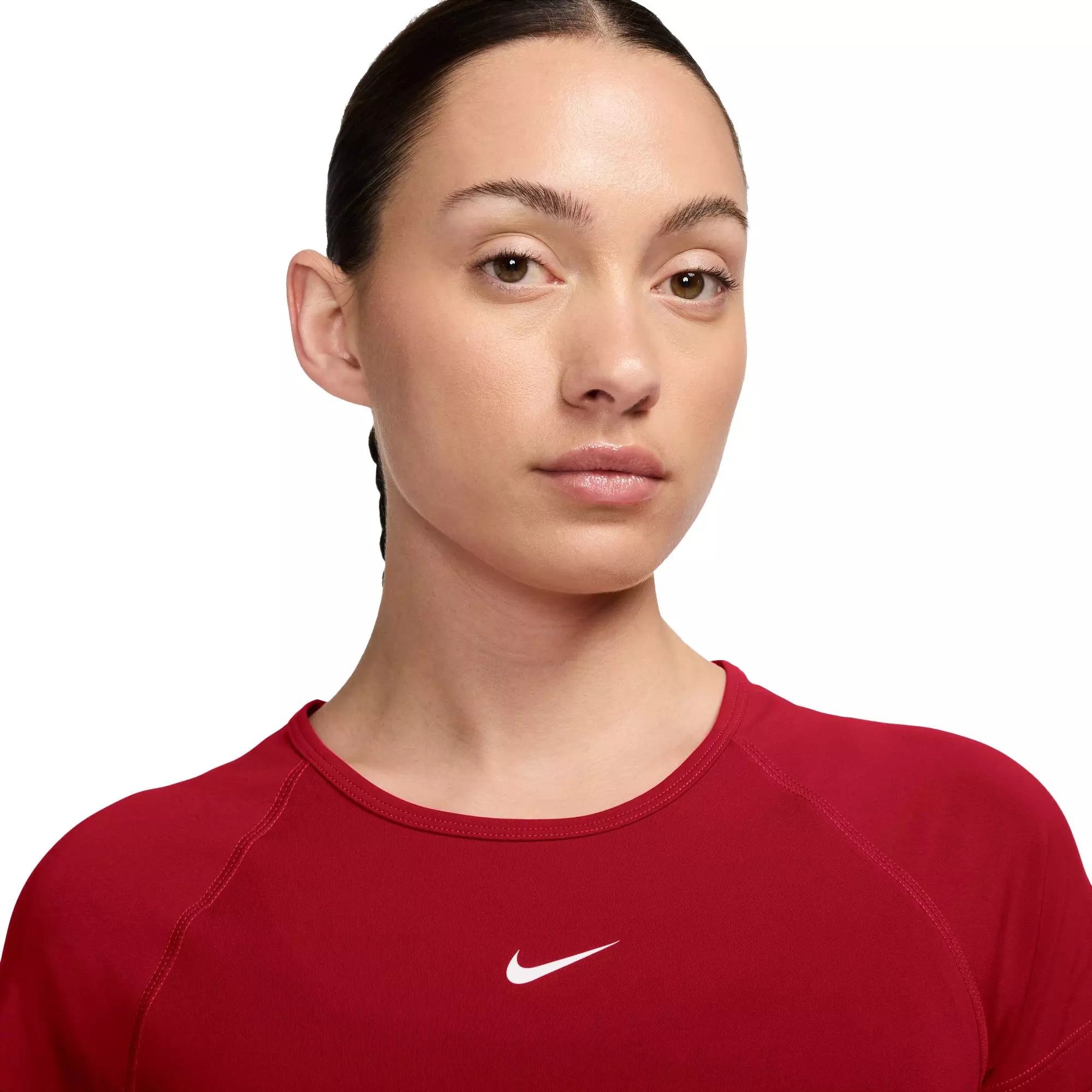 Nike Women's Dri-FIT Cropped Graphic Top - RED