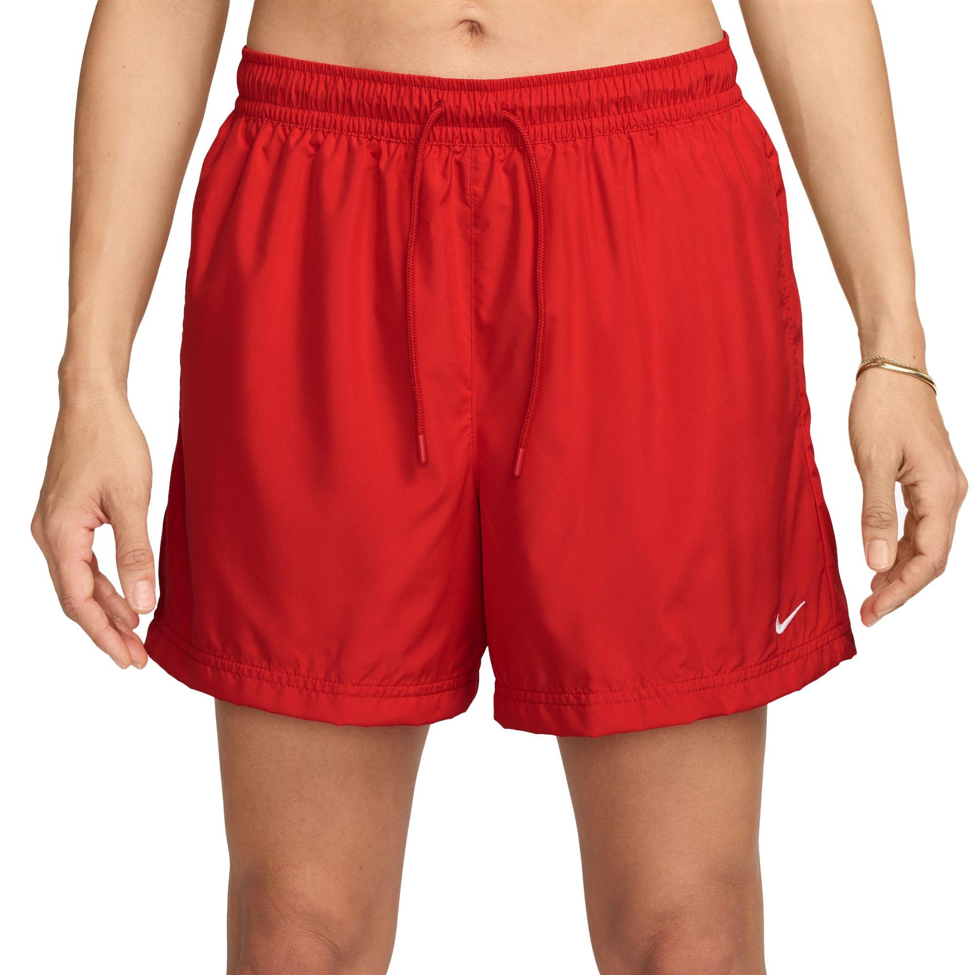 Nike Women's Sportswear Classics Wovens Mid-Rise Shorts - RED