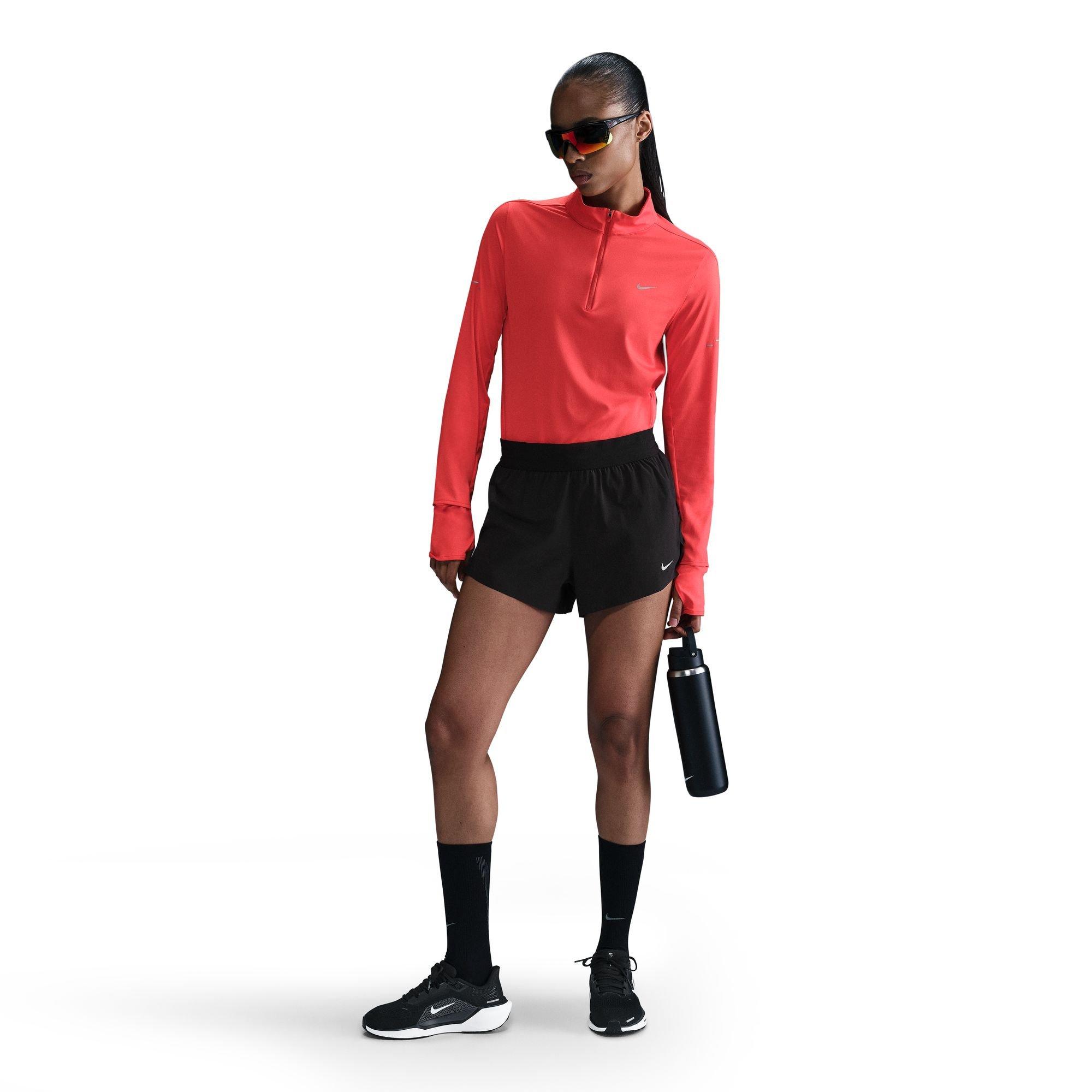 Nike Women's Dri-FIT Mid-Rise 2.5" Brief-Lined Running Shorts - BLACK Thumbnail View 1