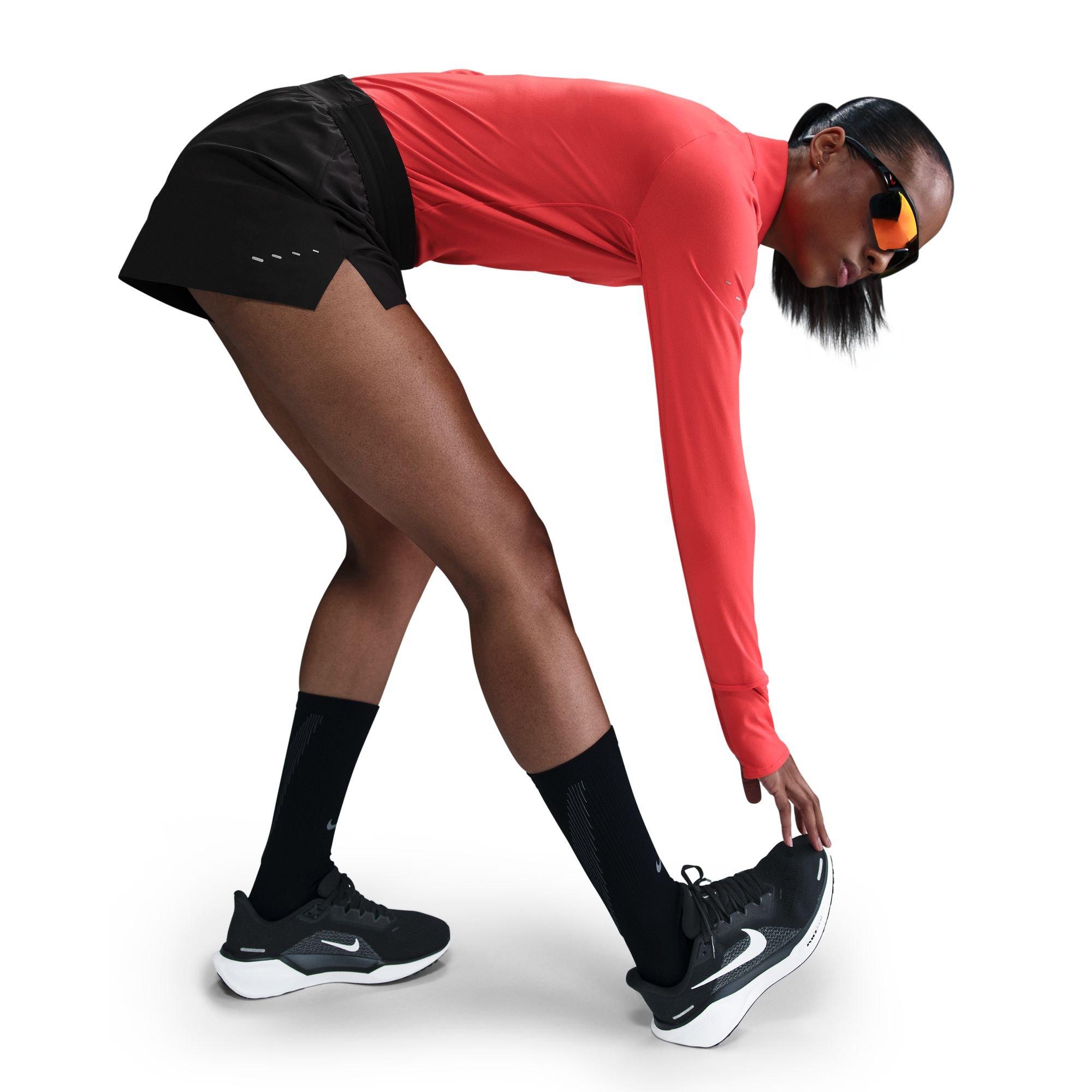 Nike Women's Dri-FIT Mid-Rise 2.5" Brief-Lined Running Shorts - BLACK Thumbnail View 5