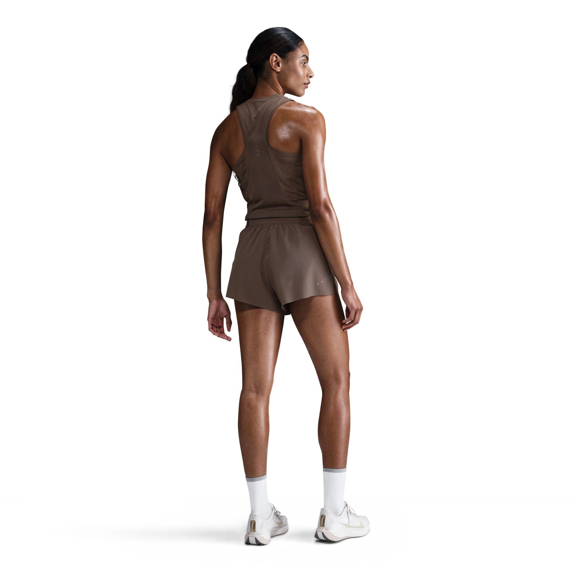 Nike Women's Swift Dri-FIT Mid-Rise 3" Brief-Lined Running Shorts - BROWN Thumbnail View 2