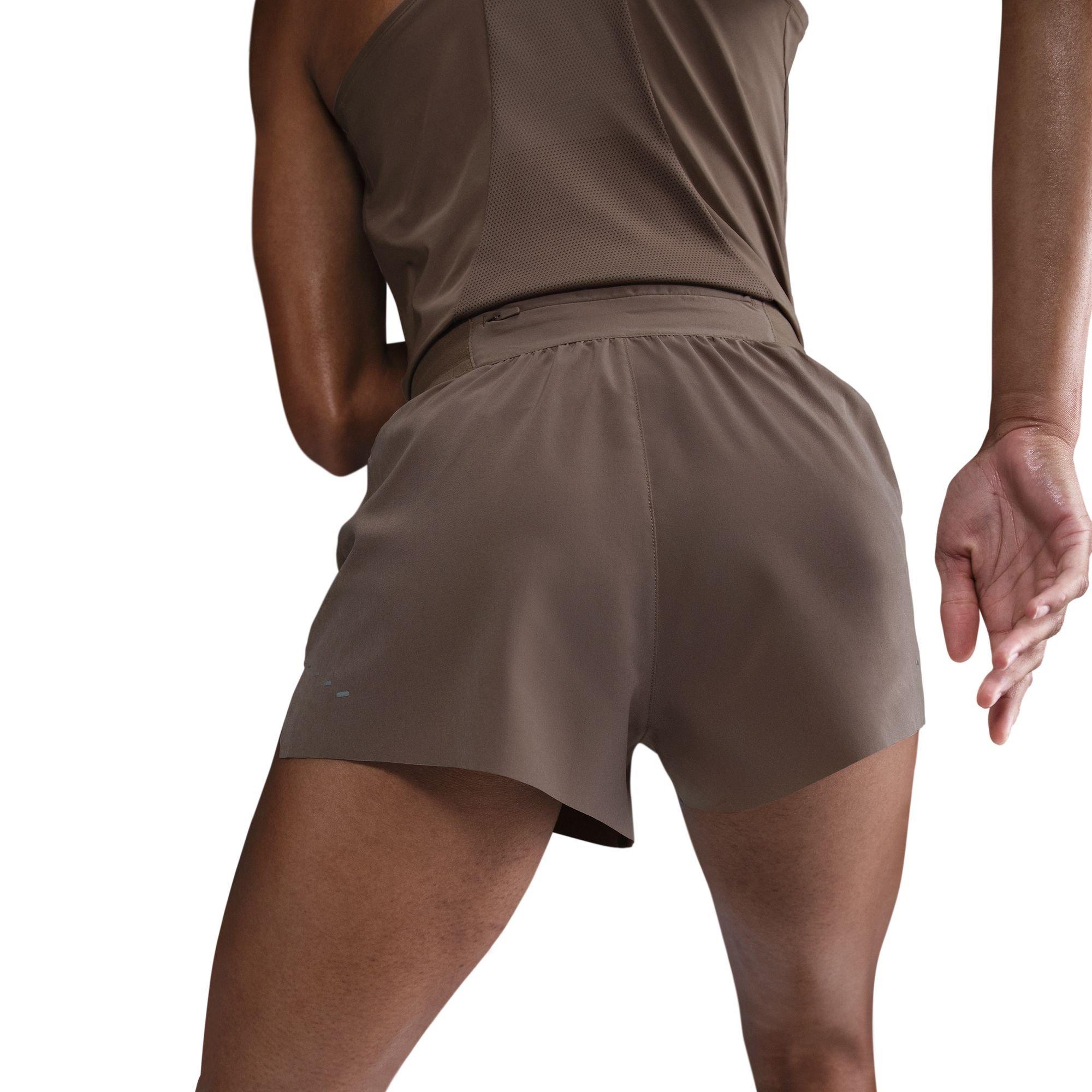 Nike Women's Swift Dri-FIT Mid-Rise 3" Brief-Lined Running Shorts - BROWN Thumbnail View 4