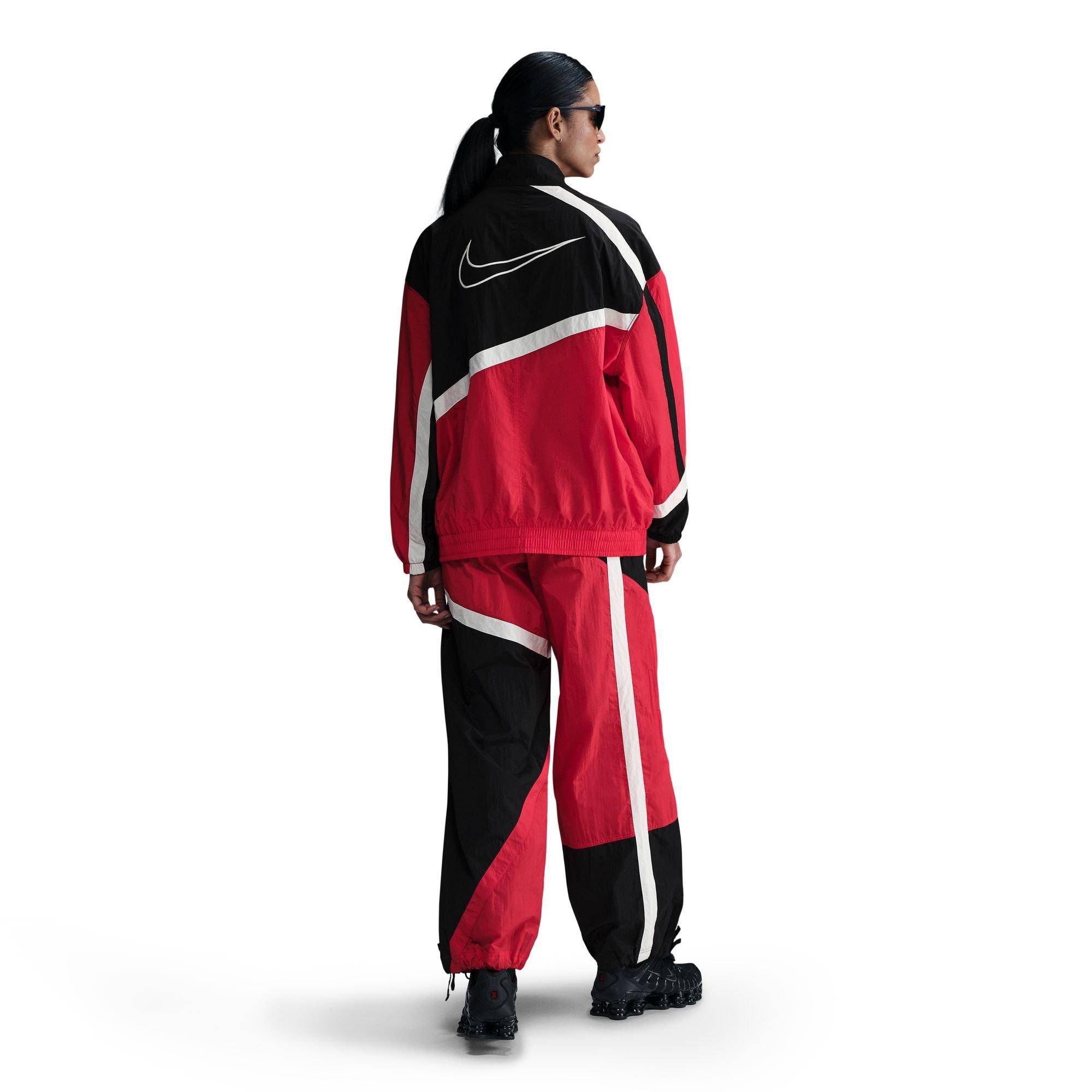 Nike Women's Sportswear Street Woven Jacket - RED Thumbnail View 2