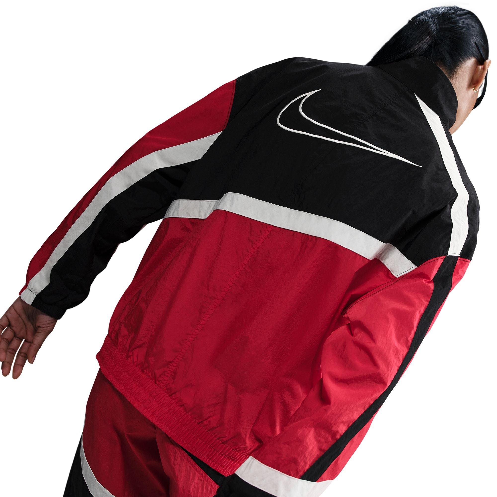 Nike Women's Sportswear Street Woven Jacket - RED Thumbnail View 4
