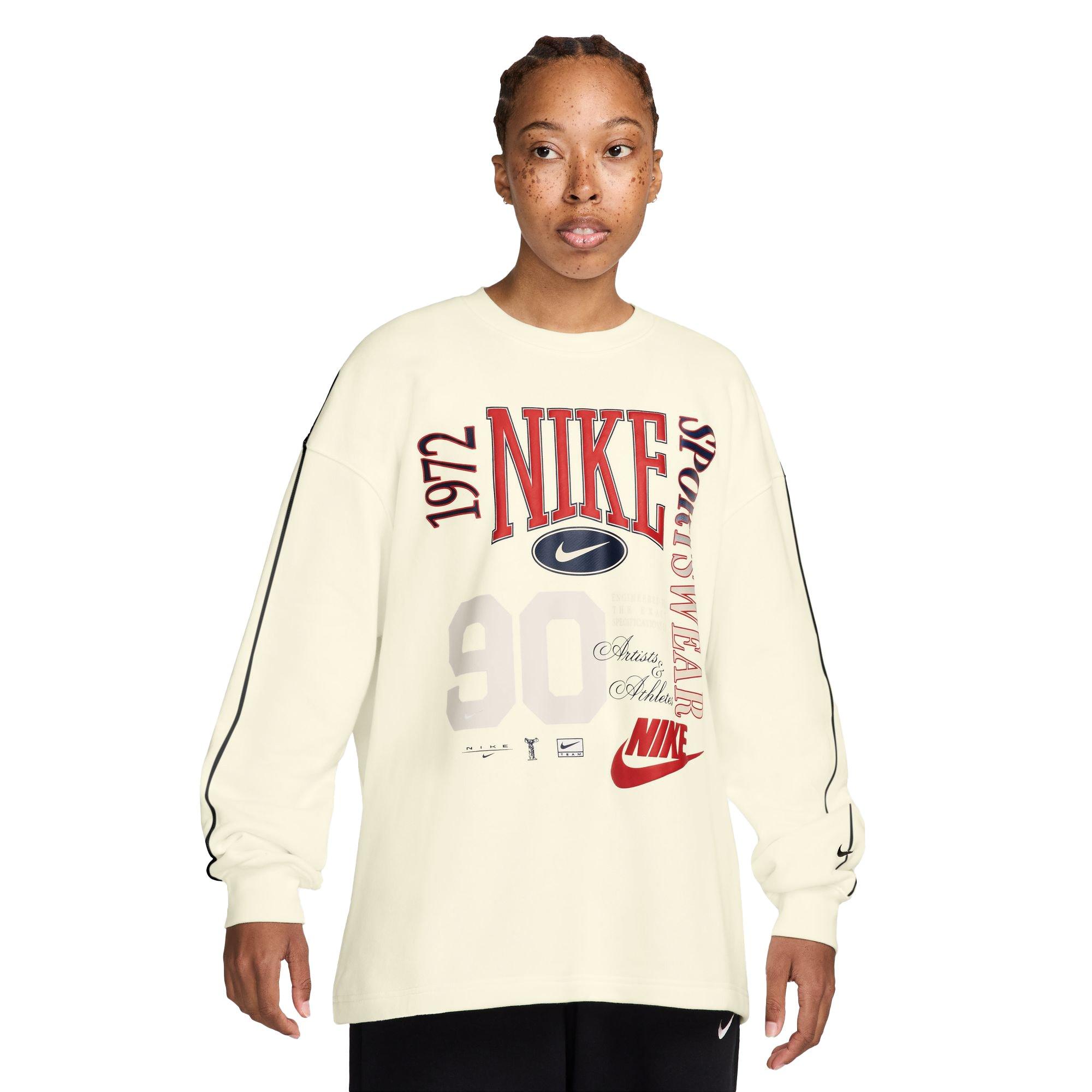 Nike Women's Sportswear Street Fleece Crewneck Sweatshirt - SAIL Thumbnail View 1
