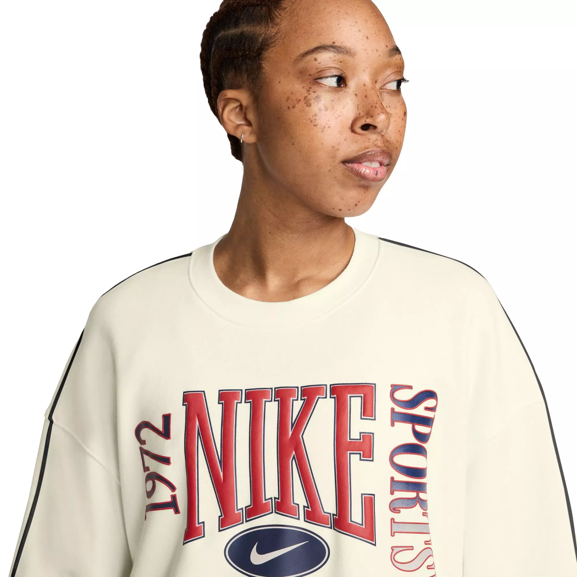 Nike Women's Sportswear Street Fleece Crewneck Sweatshirt - SAIL