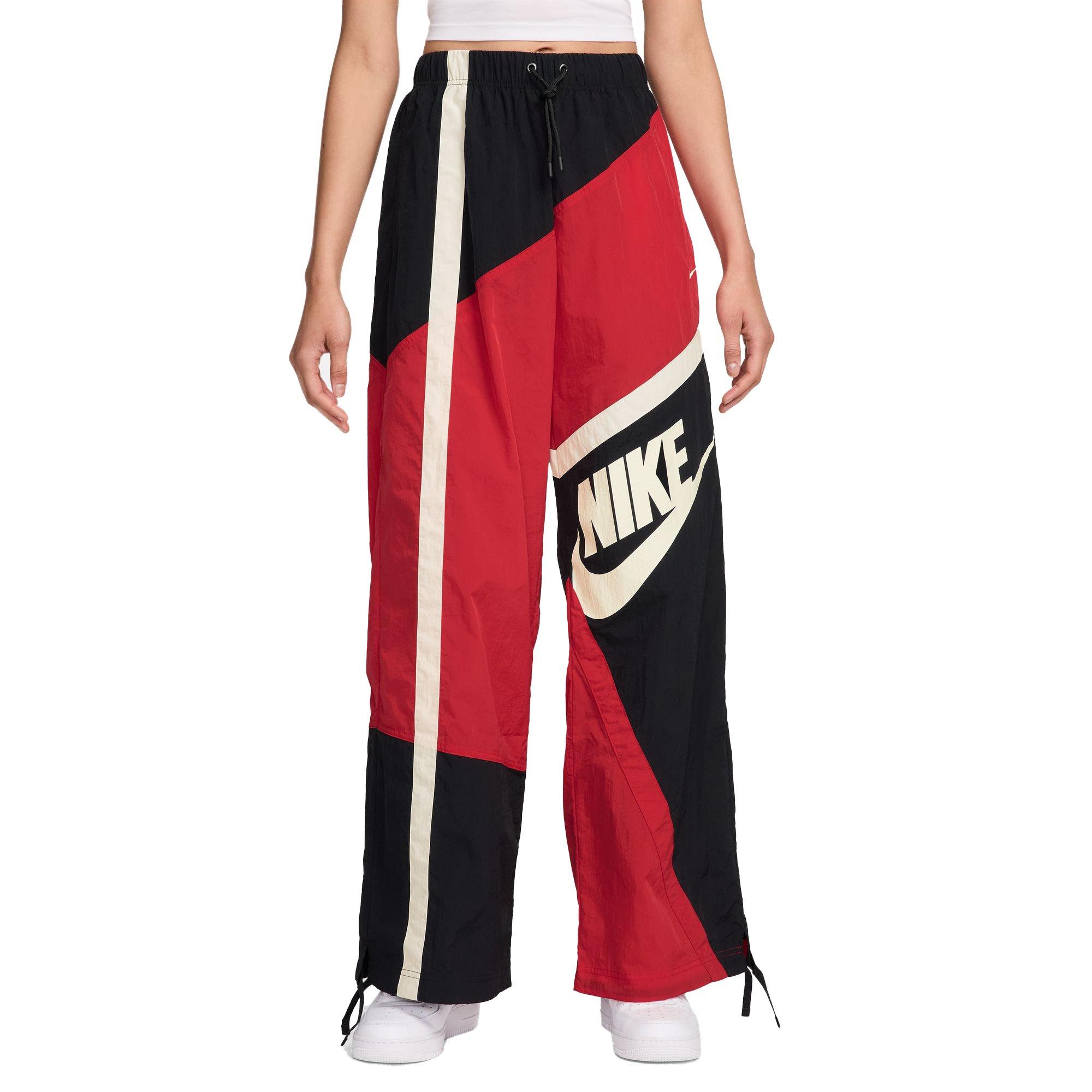 Nike Women's Sportswear Street Woven Open-Hem Pants - RED Thumbnail View 1