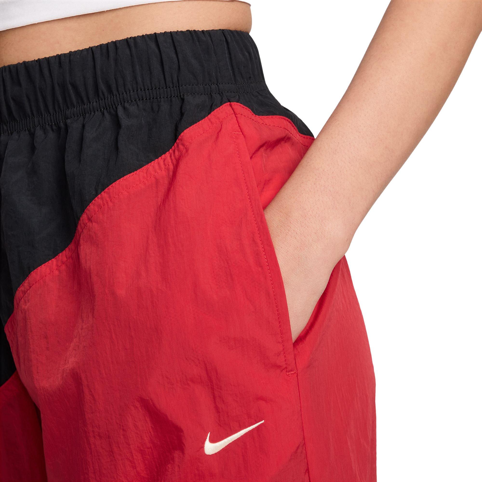 Nike Women's Sportswear Street Woven Open-Hem Pants - RED Thumbnail View 3