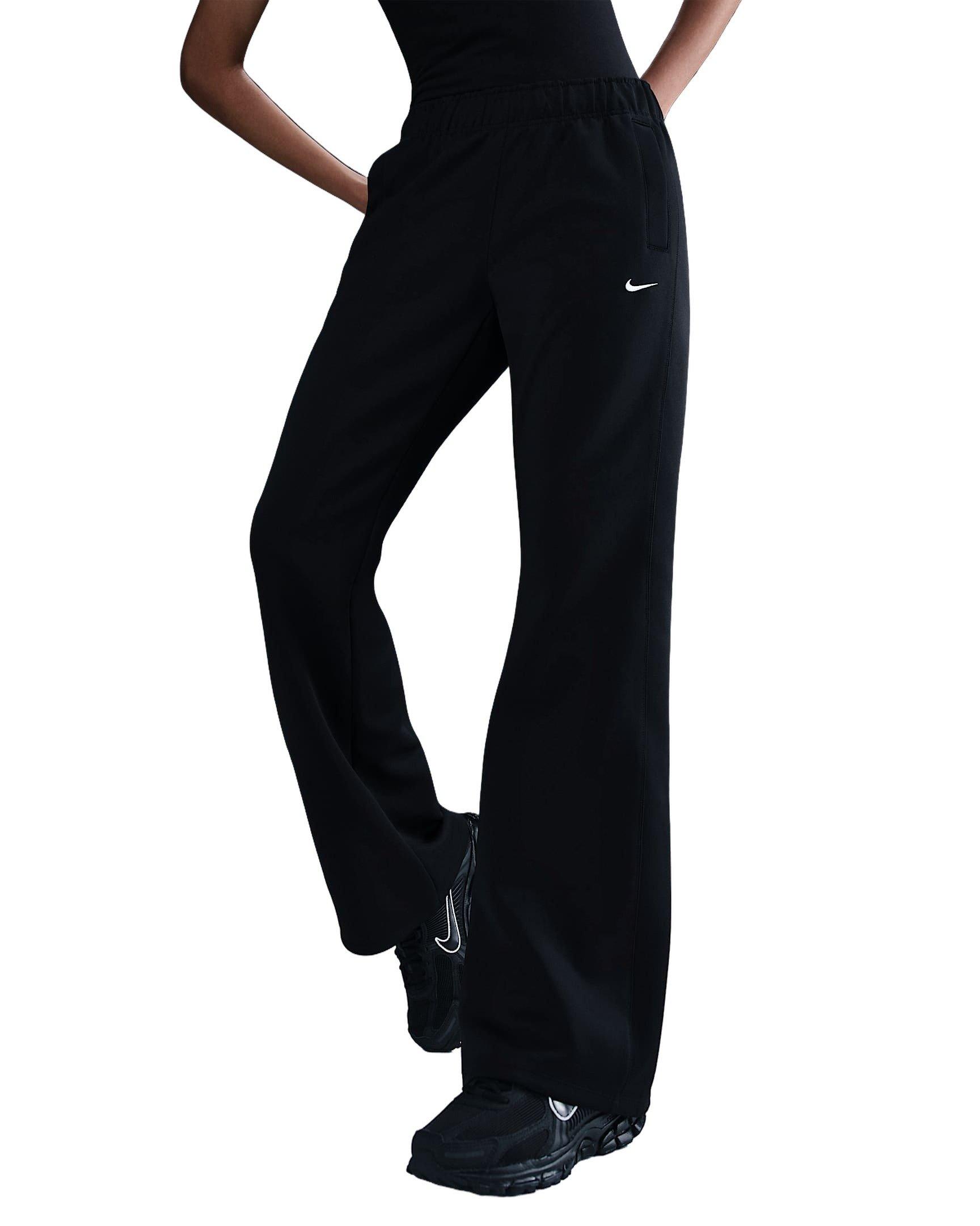 Nike Women's Sportswear Windrunner Mid-Rise Slim Knit Pants -Black - BLACK Thumbnail View 1