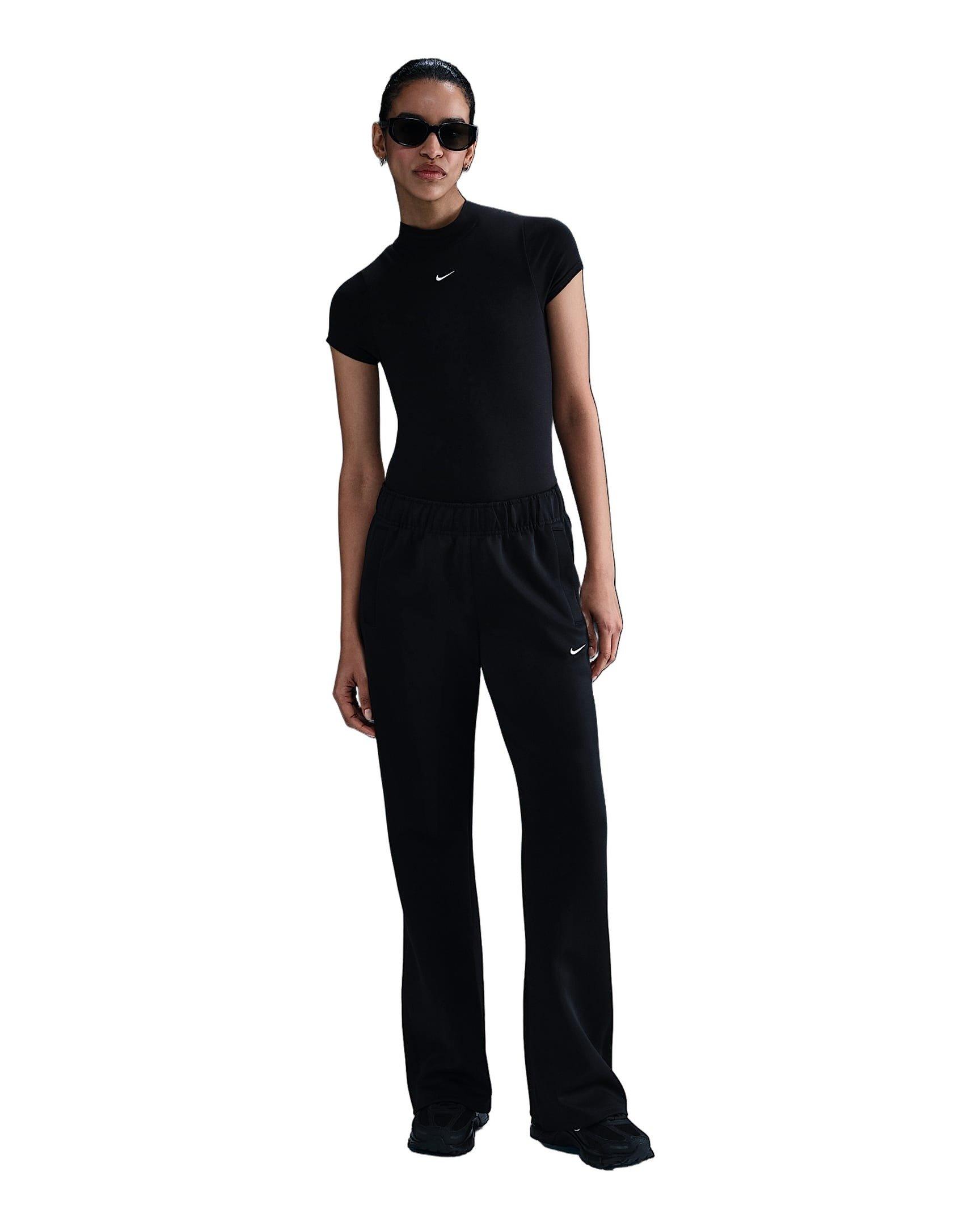 Nike Women's Sportswear Windrunner Mid-Rise Slim Knit Pants -Black - BLACK Thumbnail View 4