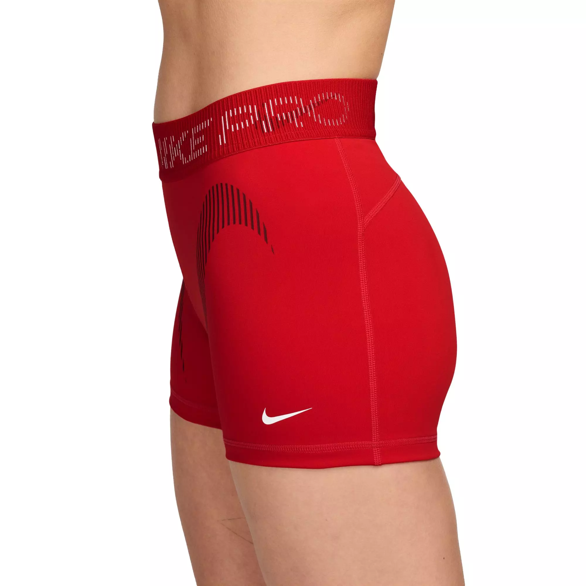 Nike Women's Pro Dri-FIT Mid-Rise Bike Shorts - RED
