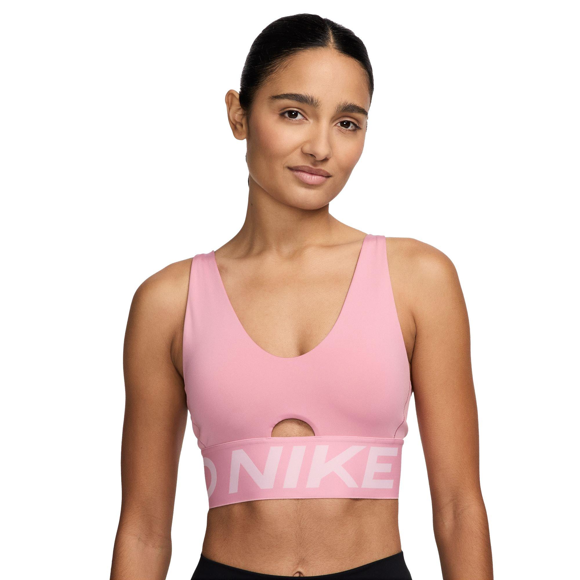 Nike Women's Pro Indy Plunge Sports Bra - Pink - PINK Thumbnail View 1