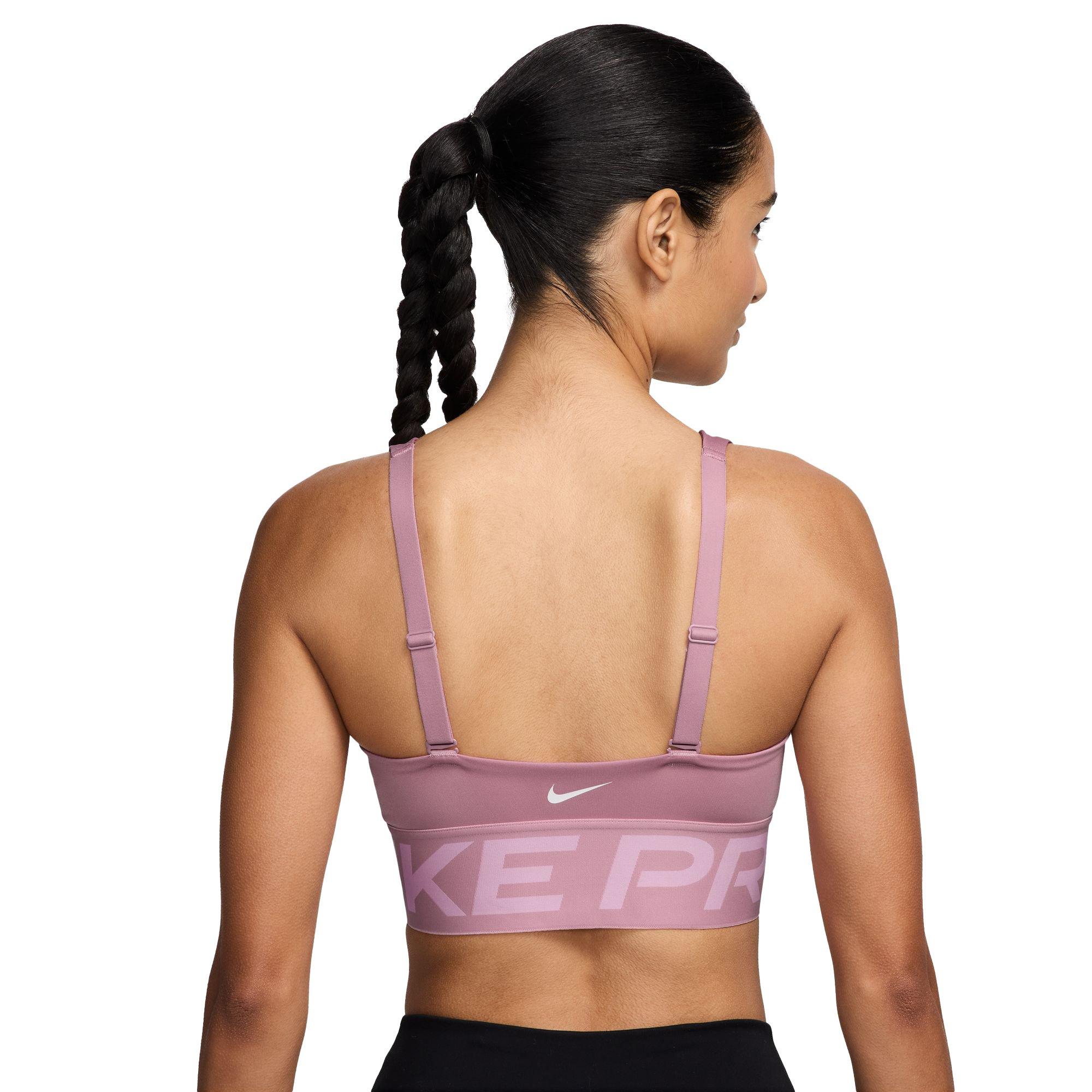 Nike Women's Pro Indy Plunge Sports Bra - Pink - PINK Thumbnail View 2
