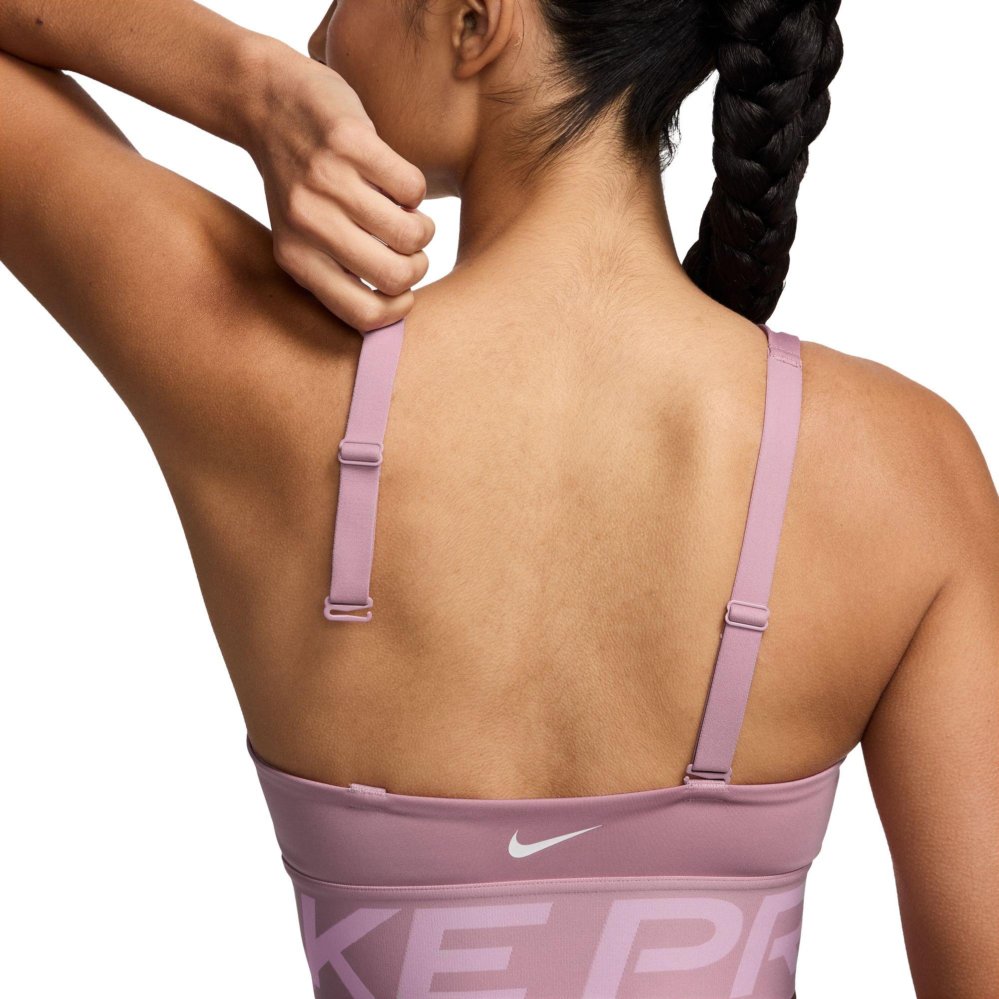 Nike Women's Pro Indy Plunge Sports Bra - Pink - PINK Thumbnail View 3